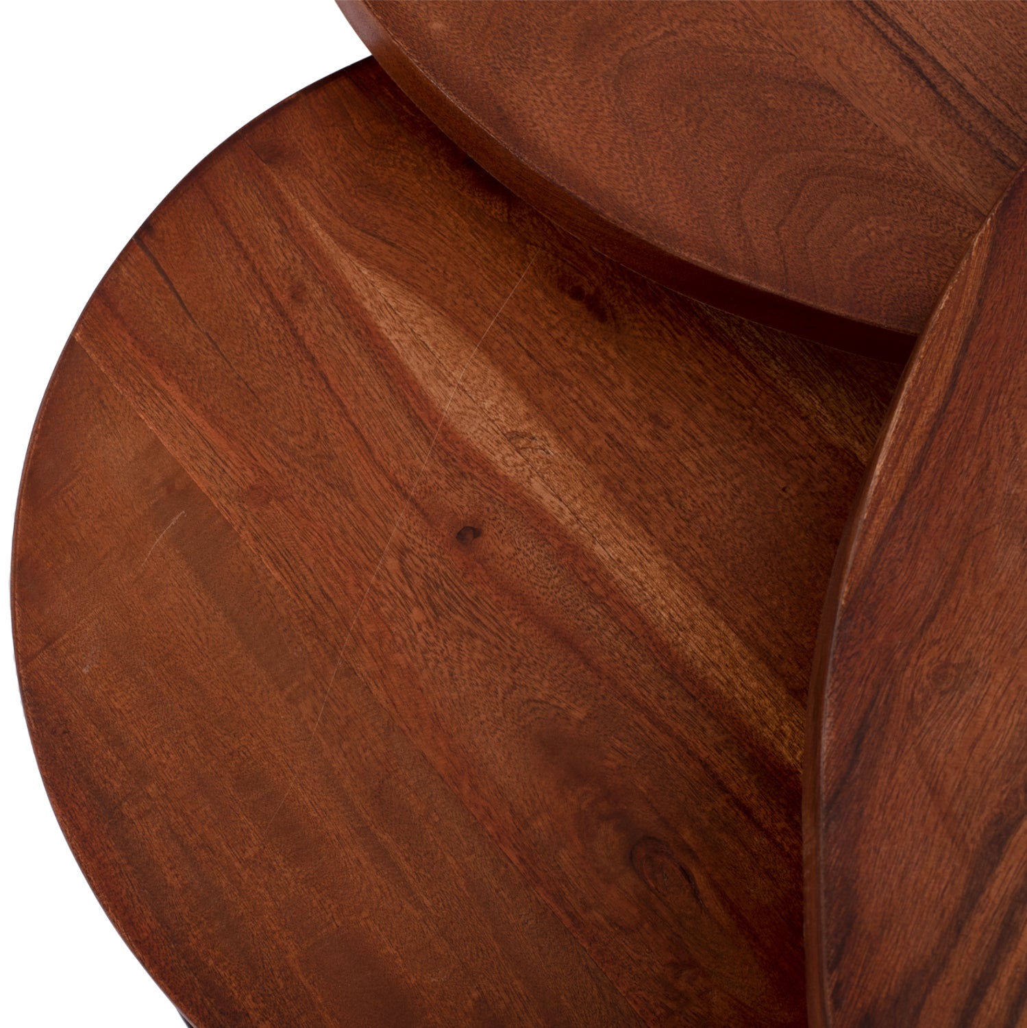 Комплект холни маси 3 бр орех-черен цвят