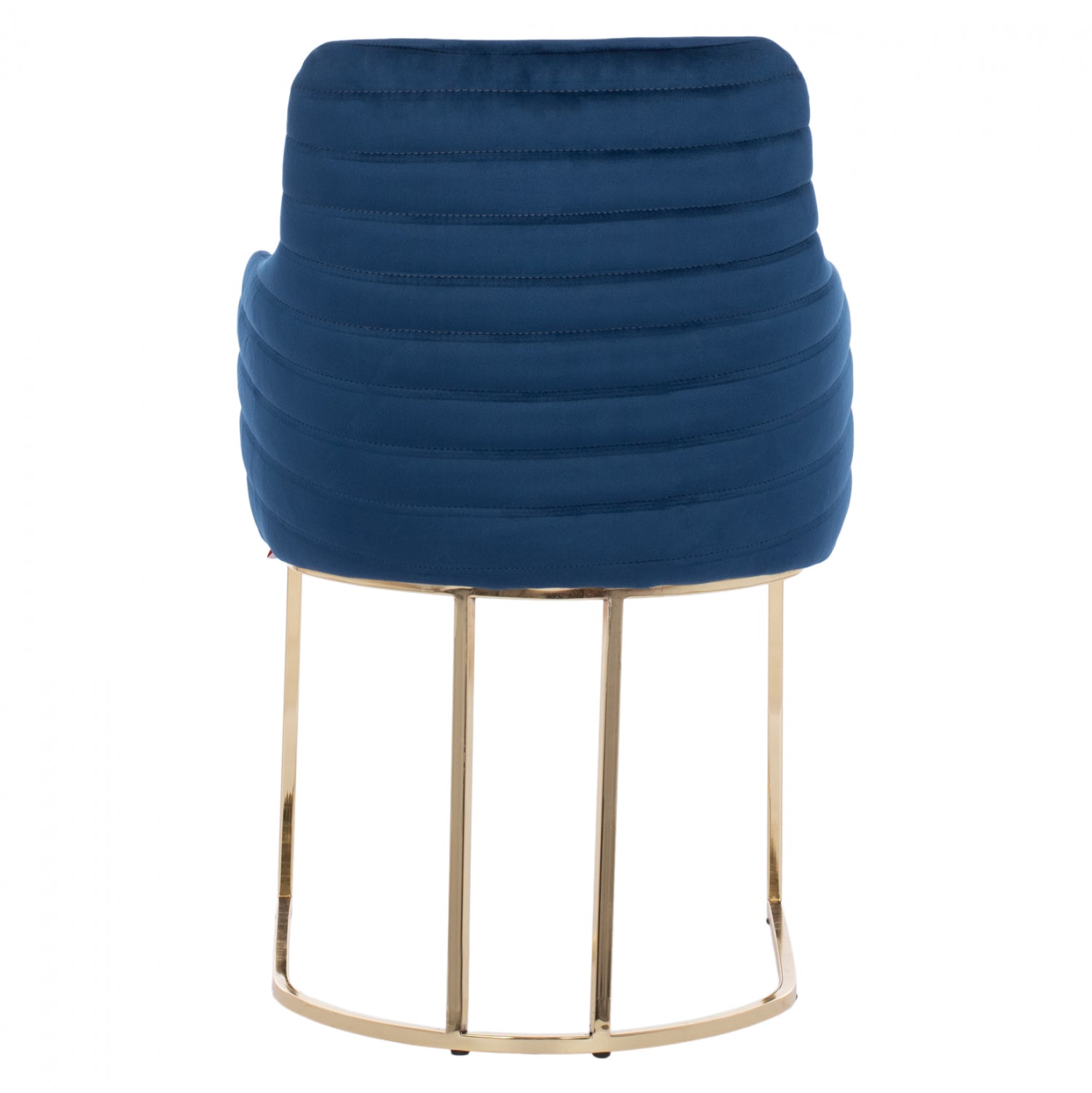 Фотьойл Солана в синьо кадифе със златни метални крака 54x63x87в см