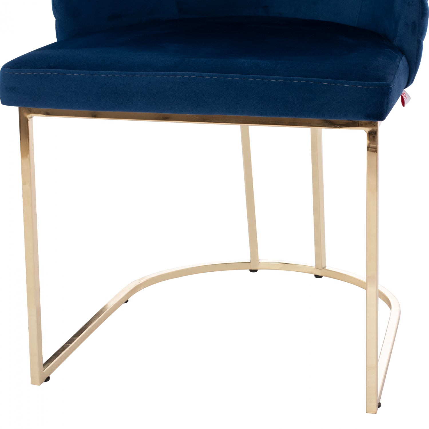 Фотьойл Солана в синьо кадифе със златни метални крака 54x63x87в см