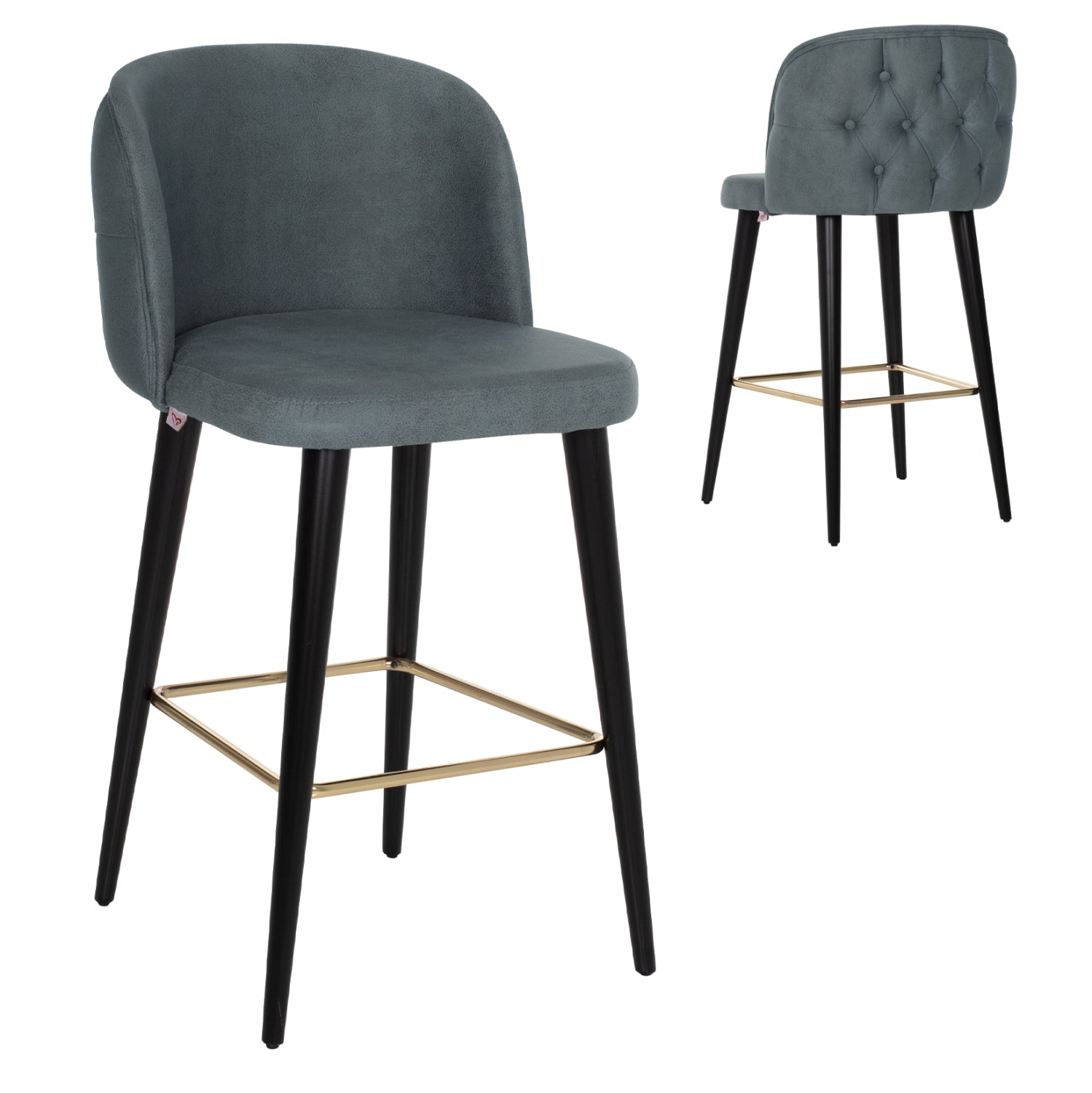 Бар стол MARCELLO набук сив цвят