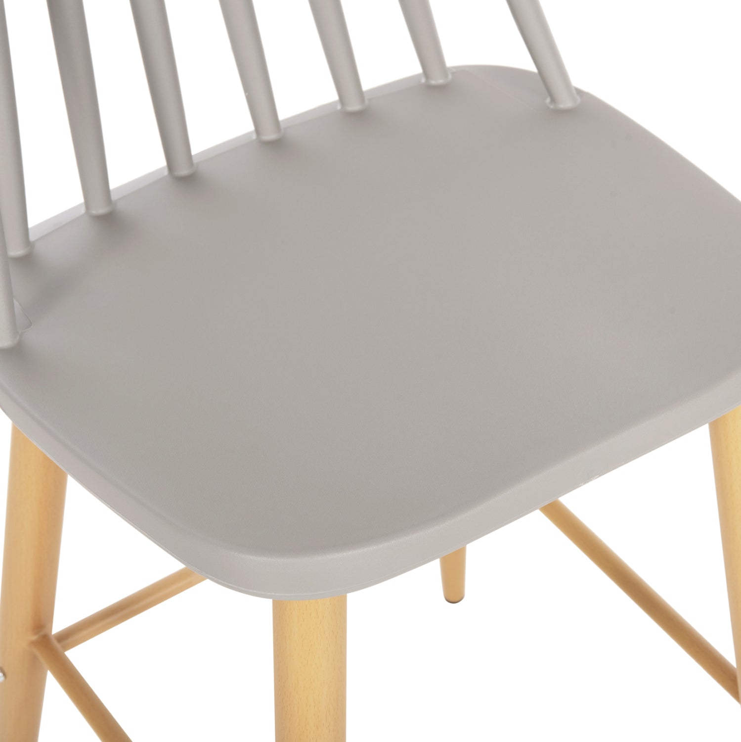 Бар стол Ванеса - средна височина цвят сив-натурал