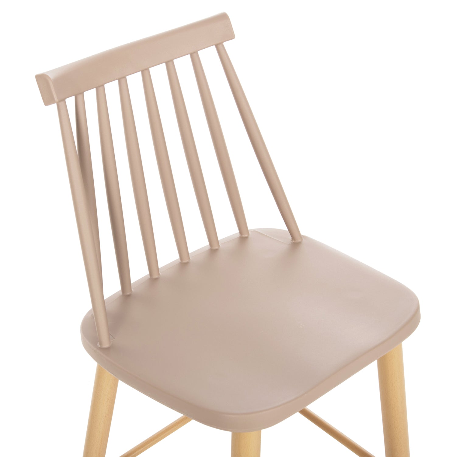 Бар стол Ванеса капучино полипропилен и дърво 45.5x46x97см