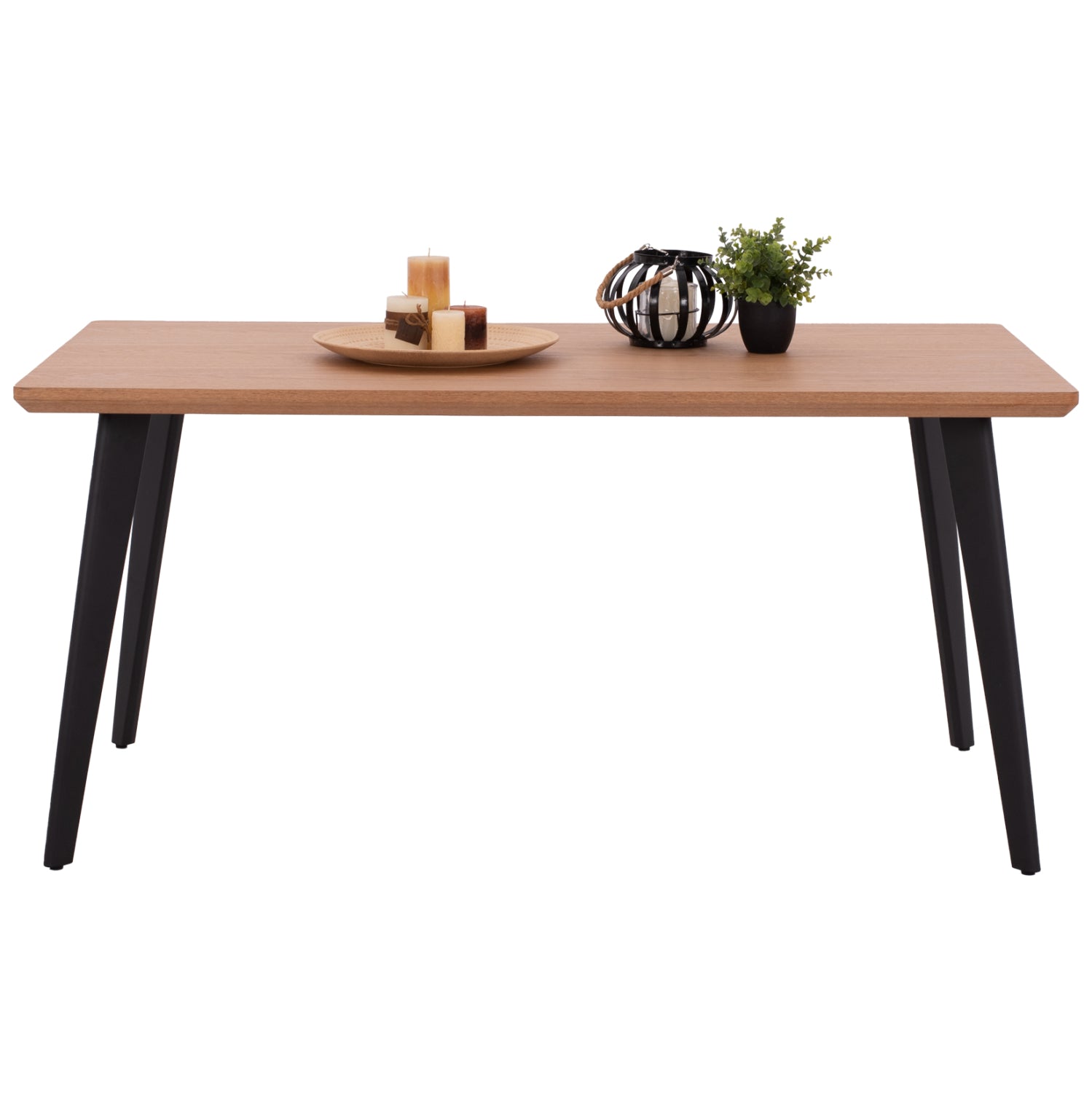 Трапезна маса VALEN естествен-черен цвят 160x90x75 см