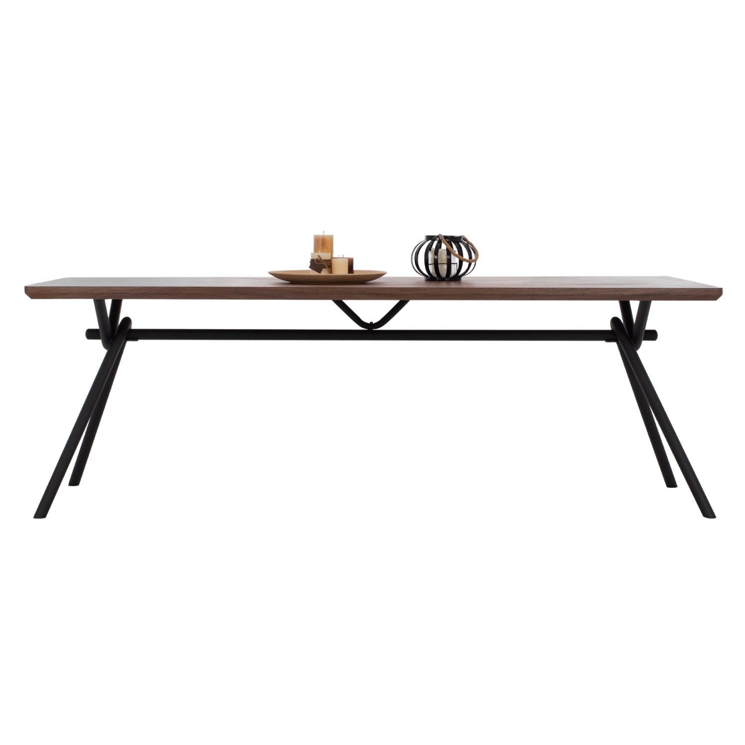 Трапезна маса MANDY орех-черен цвят 220x90x75см