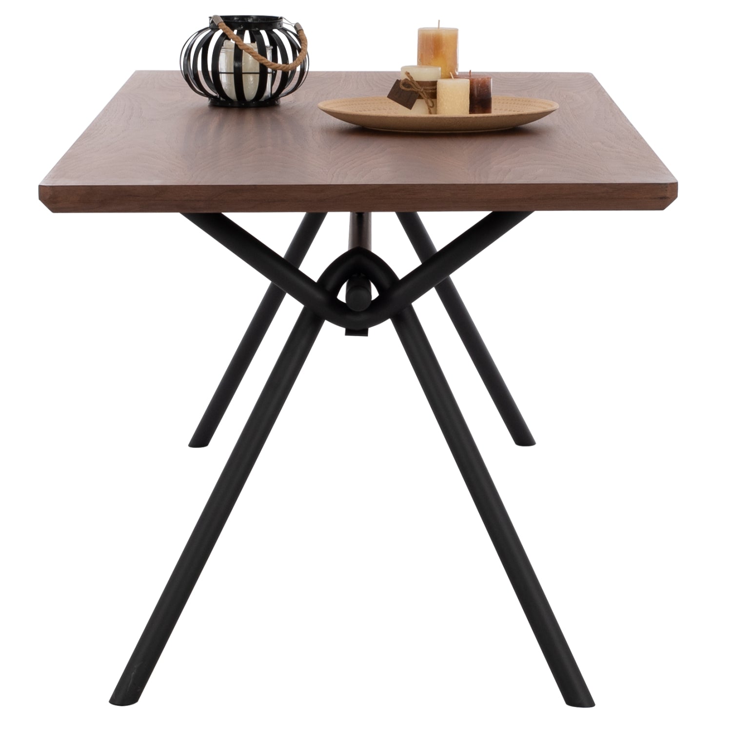 Трапезна маса MANDY орех-черен цвят 220x90x75см