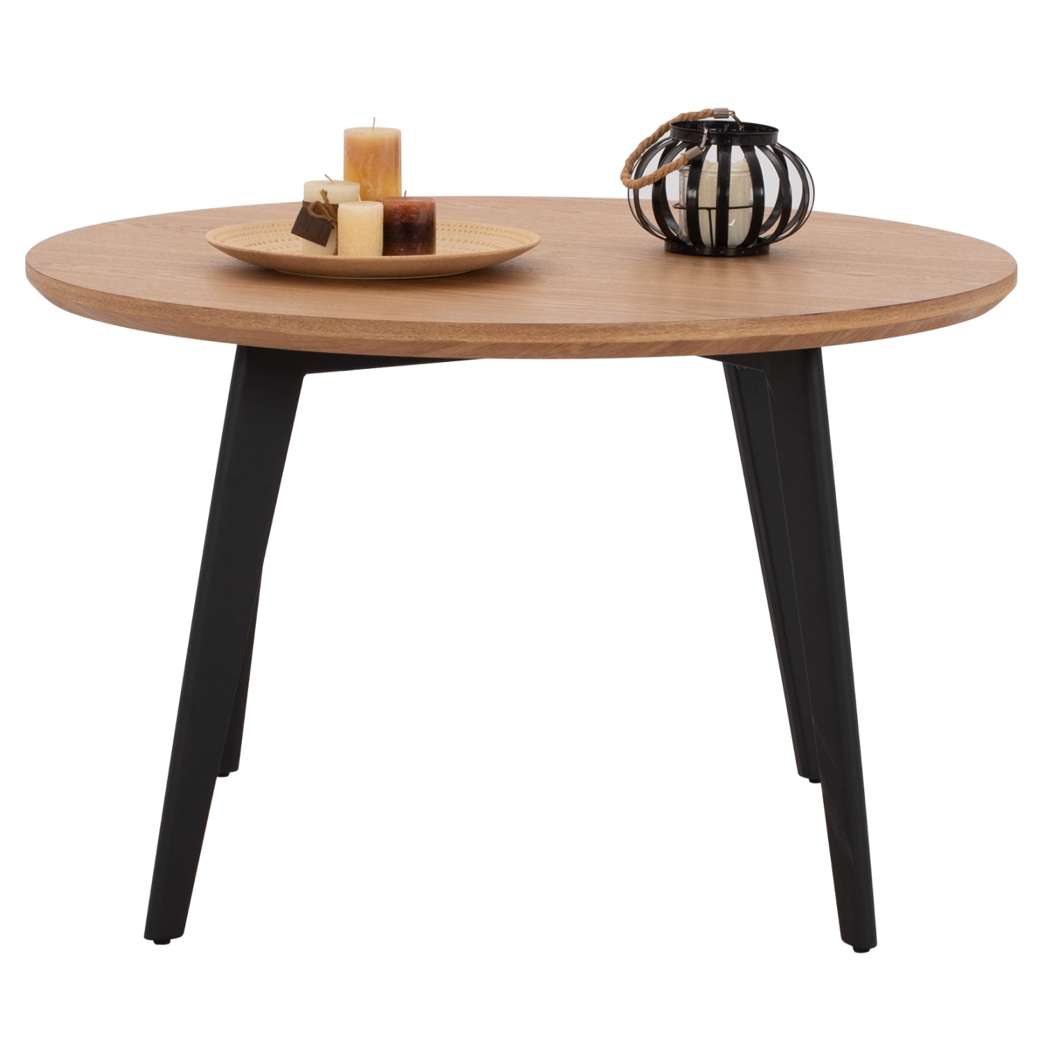 Трапезна маса КРЪГЛА МАСА С ДЪБОВО ПОКРИТИЕ В РУСТИК СТИЛ Φ120x75Ycм