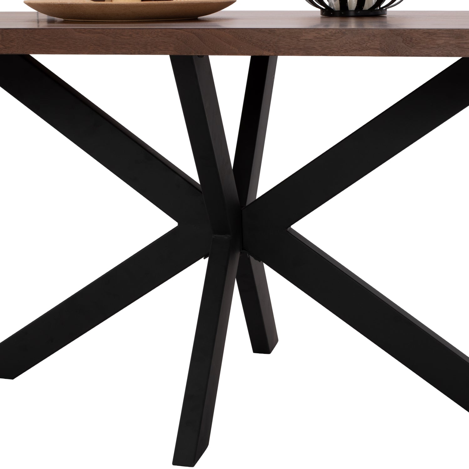 Трапезна маса Sari с покритие на орех в стил рустик 180x90x75cм