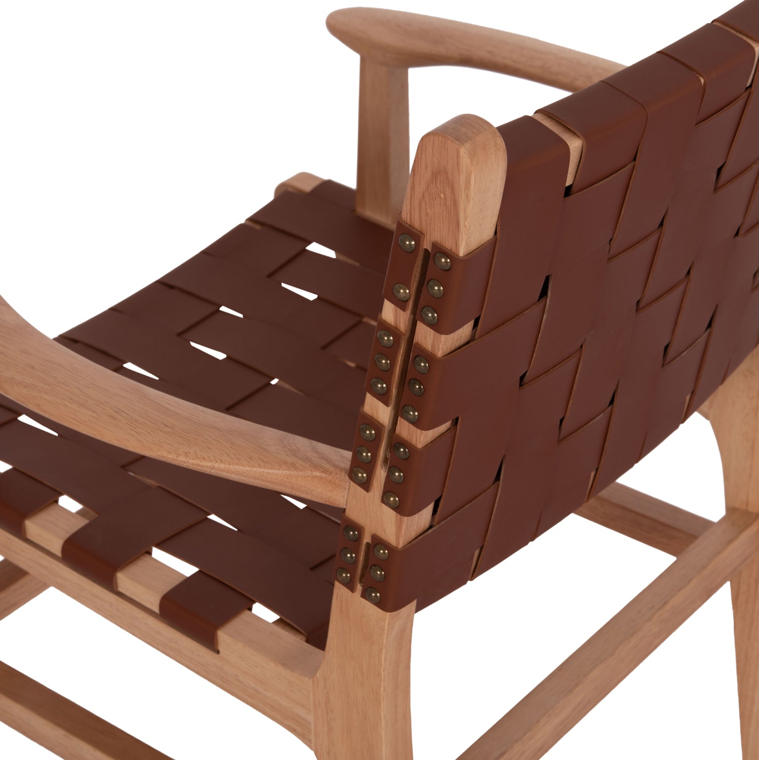 Кресло FELIPE дърво с pu кафяво 61x59x86 cm.