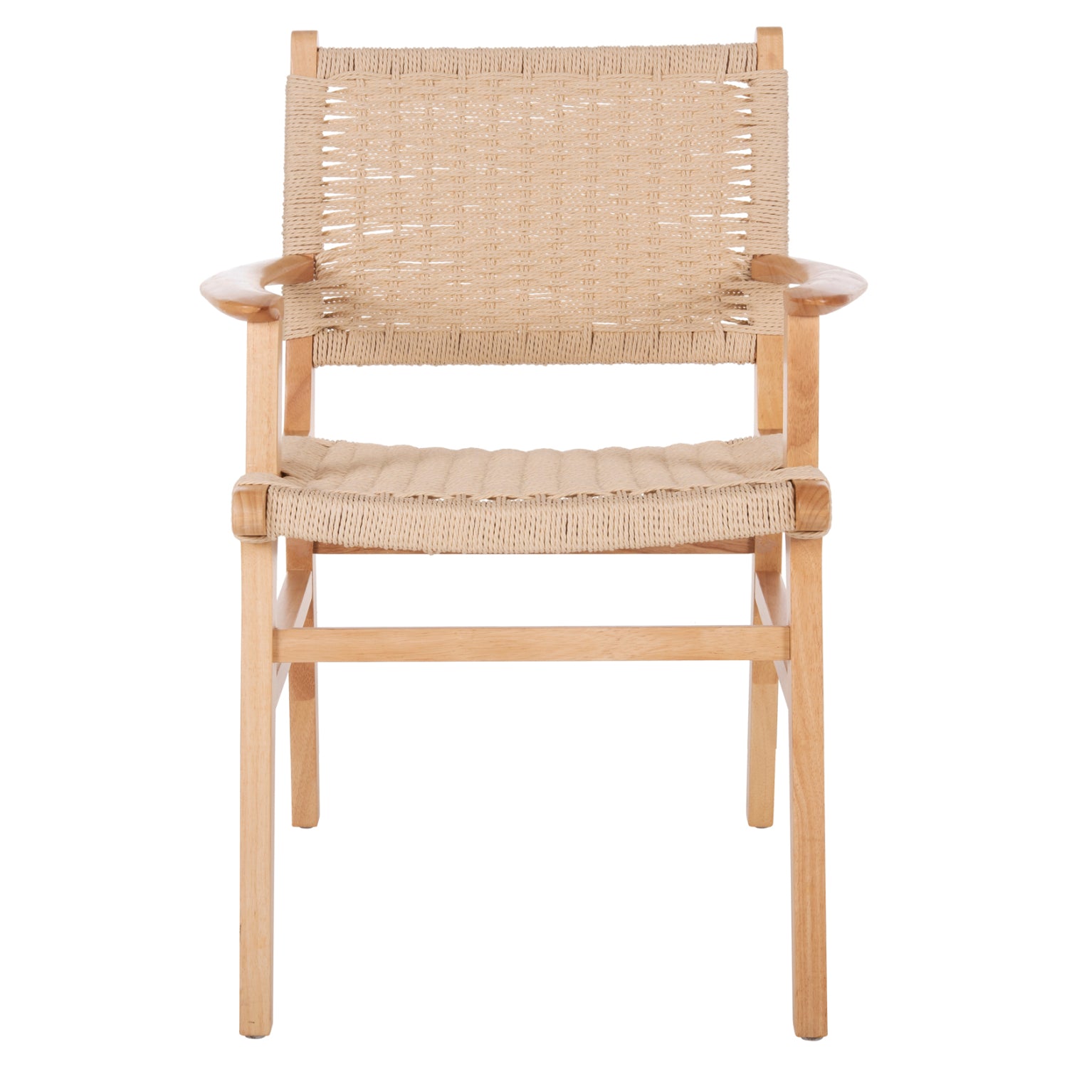 Кресло Игнасио натурал дърво/въже 61x56x83