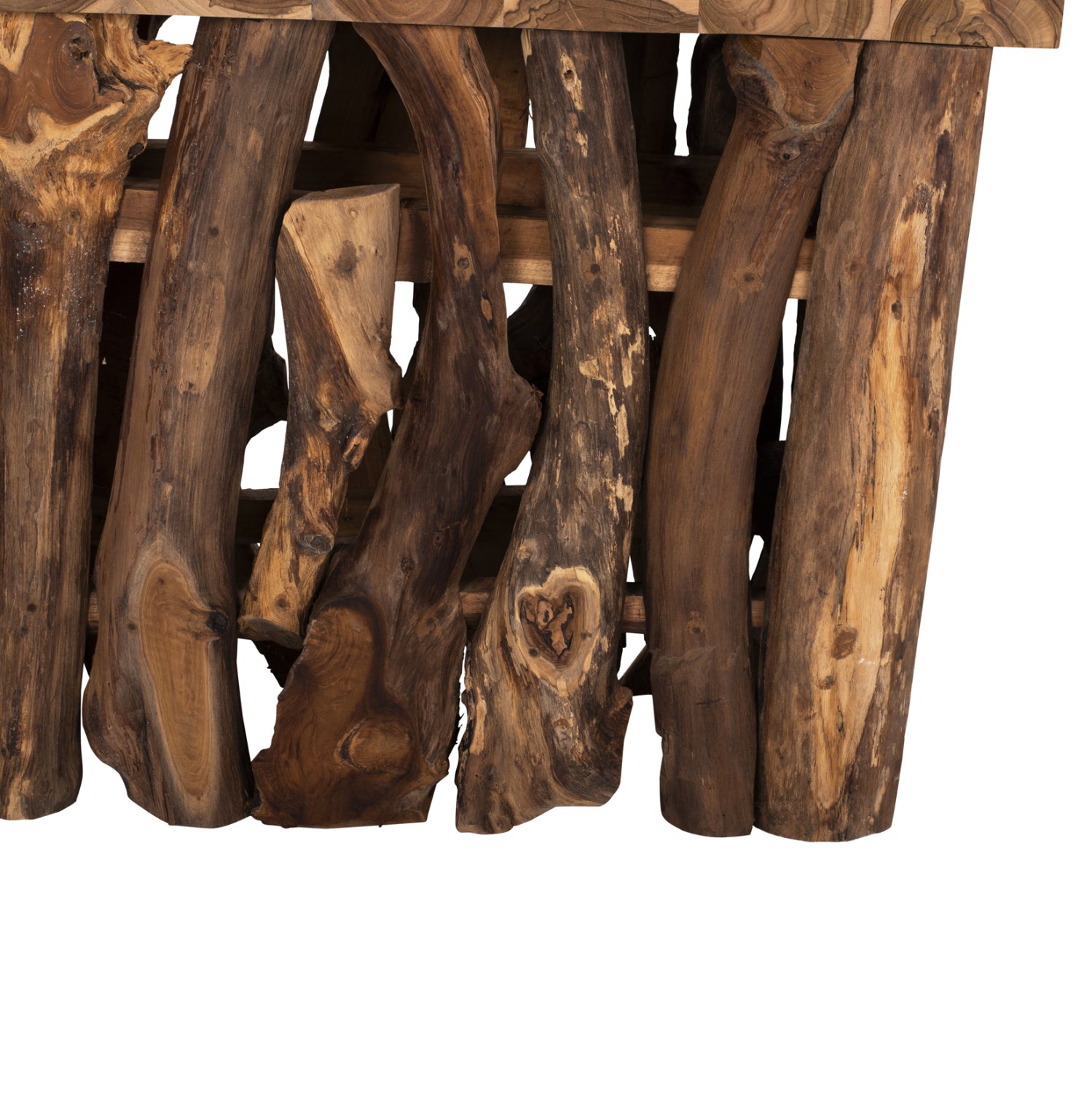 Конзола от масивно естествено тиково дърво 100x35x75см