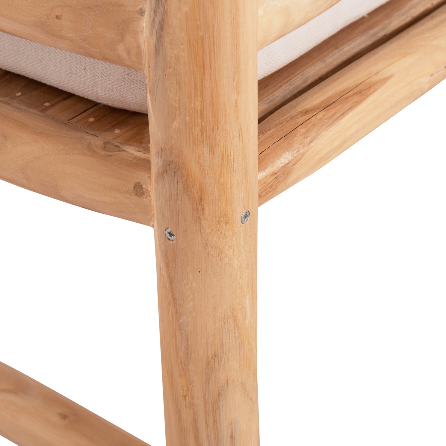 Комплект EDDARD от 4 части/ масивно тиково дърво, естествен цвят - бял с маса 120x50x45