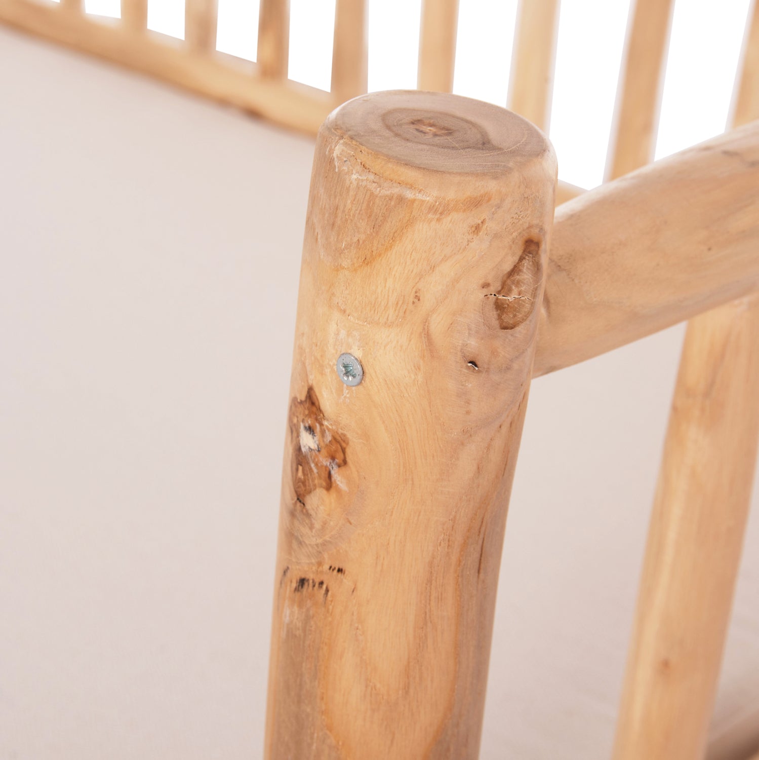 Комплект EDDARD от 4 части/ масивно тиково дърво, естествен цвят - бял с маса 120x50x45