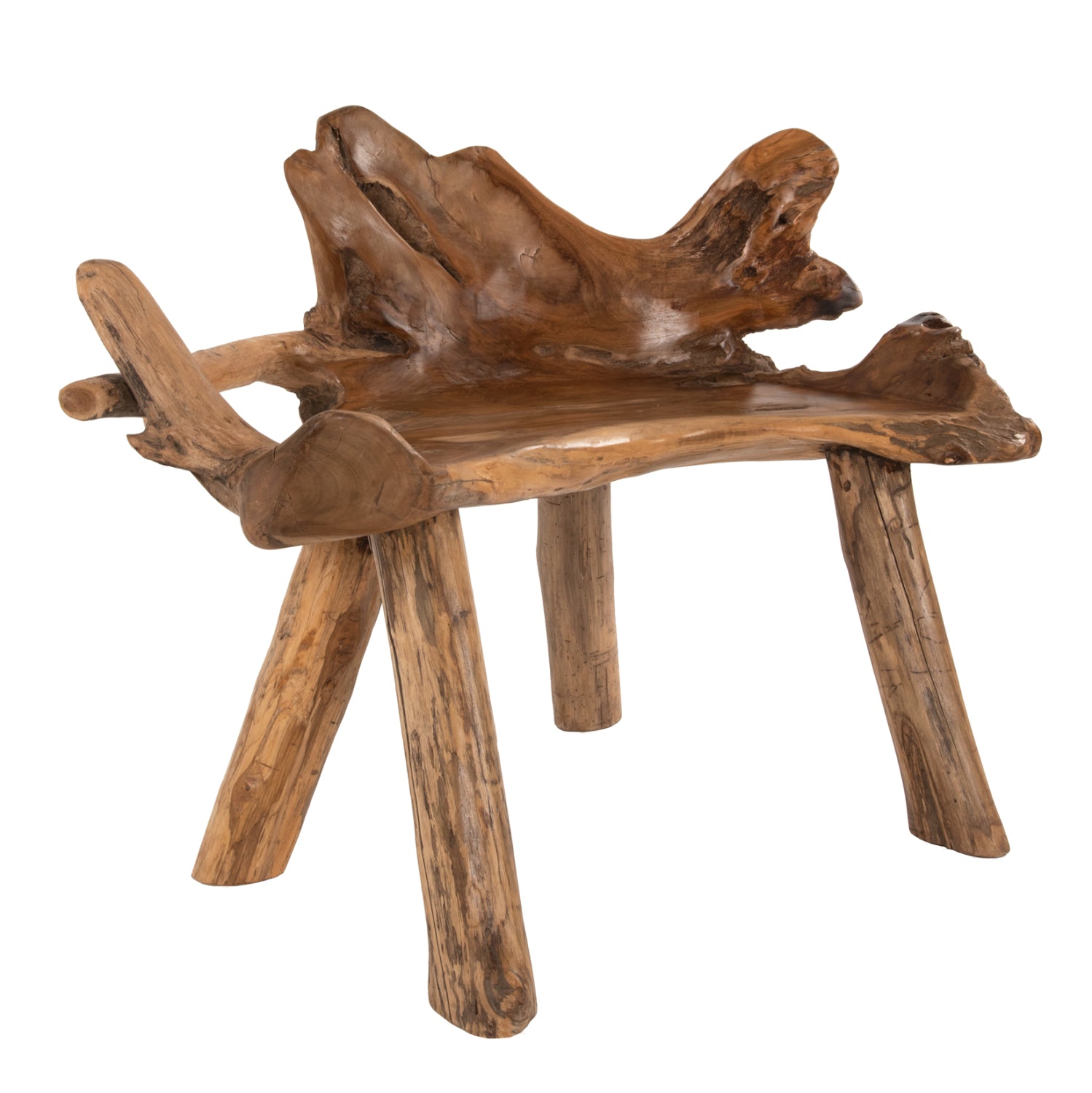 Пейка  от натурално тиково дърво масив 120x88x80 см.