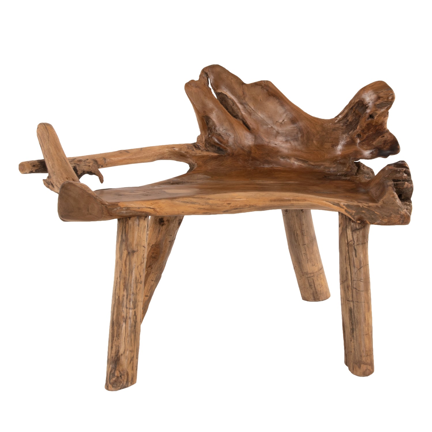 Пейка от натурално тиково дърво масив 120x88x80 см.