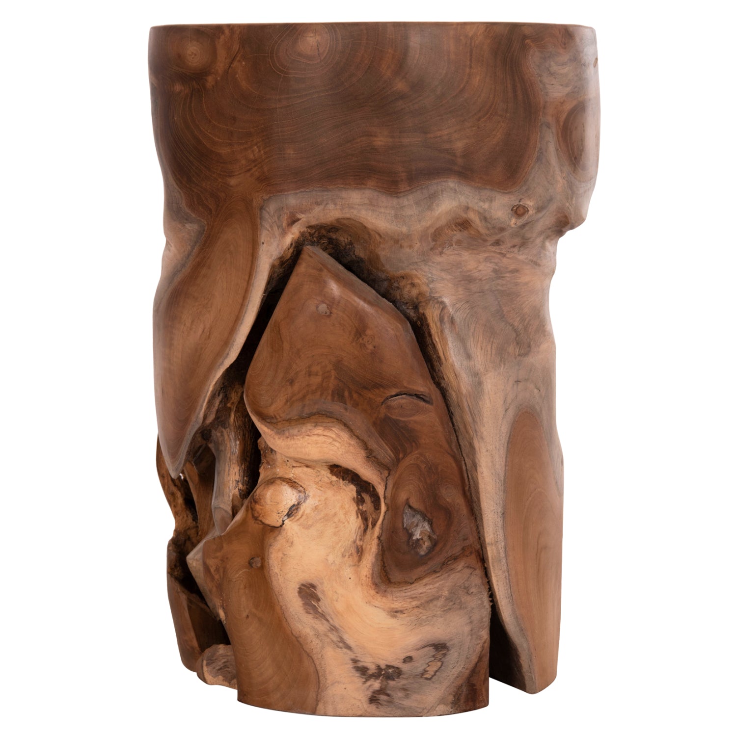 Табуретка STOMP натурал тиково дърво  Φ30x45