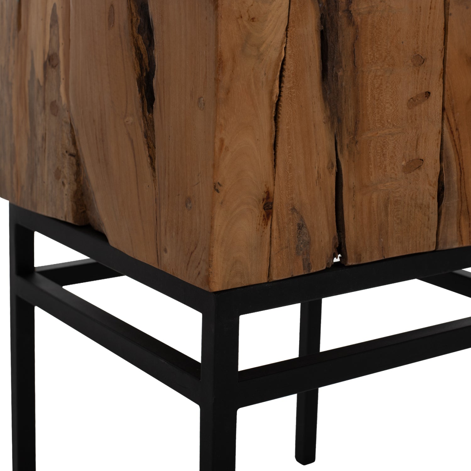 Странична маса PIEN естестествен-черен цвят 38X38X55см