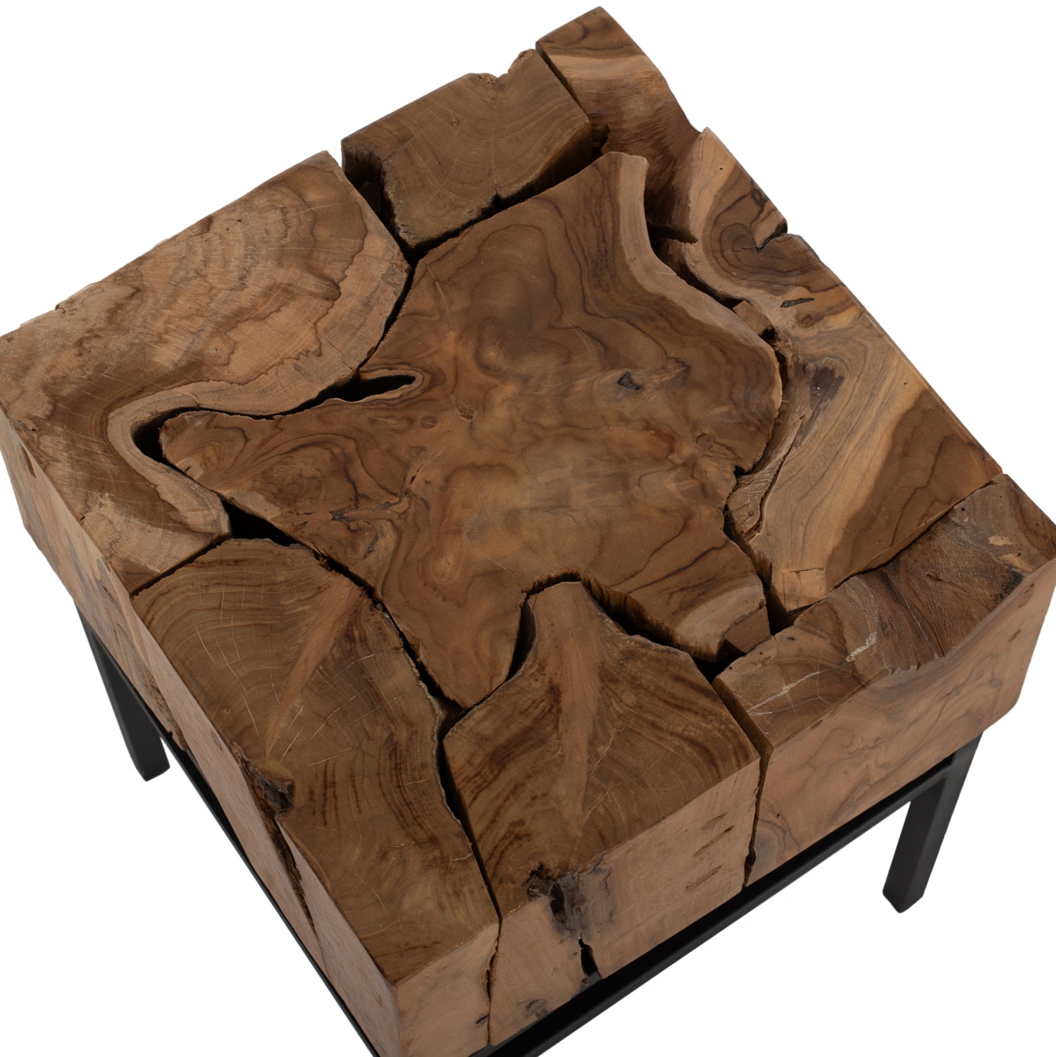 Странична маса PIEN естестествен-черен цвят 38X38X55см