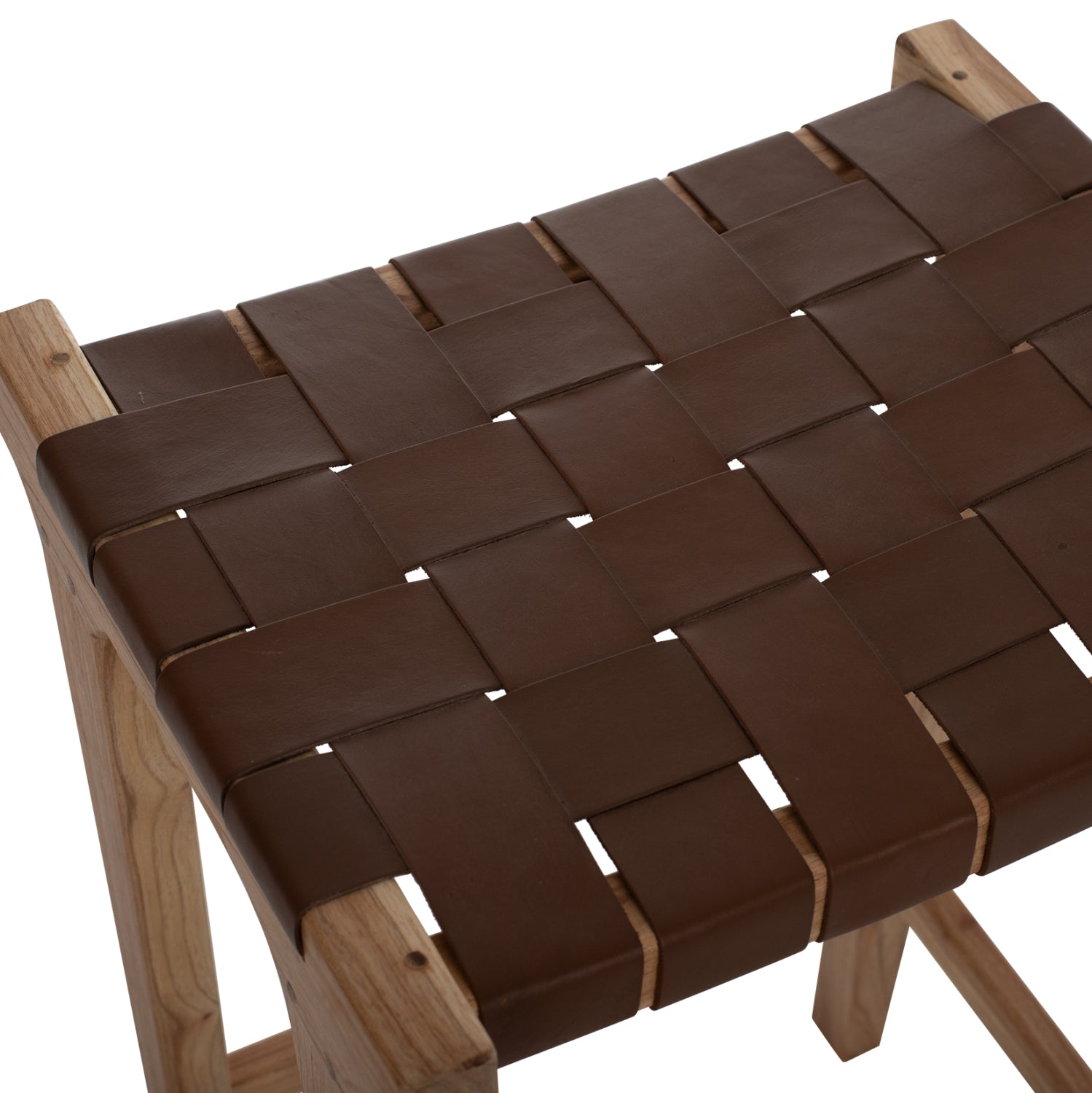 Нисък бар стол тиково дърво 40X35X65