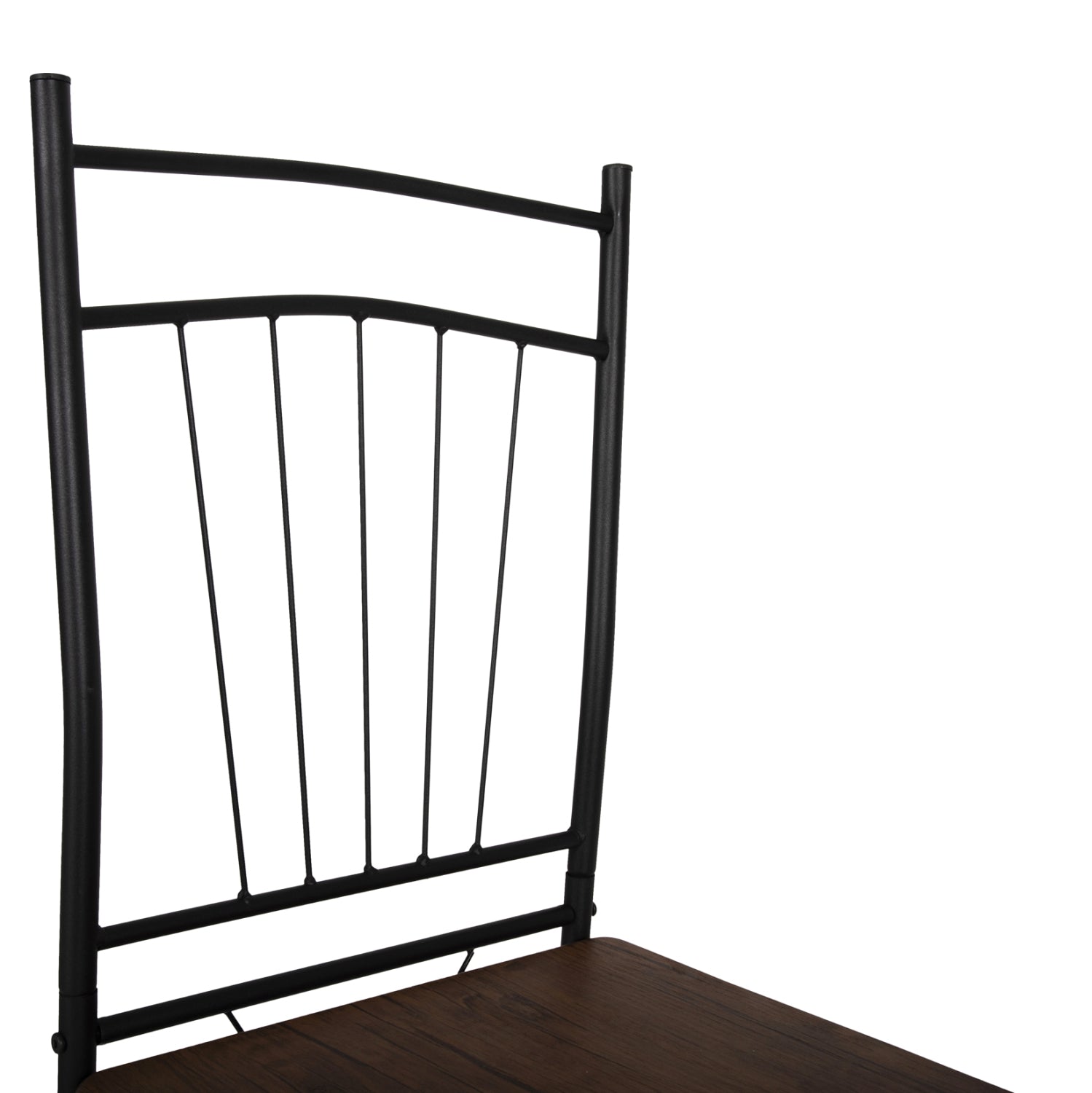 Комплект за трапезария 5 части, черен метал Peary-mdf в цвят орех 110x60x74всм.