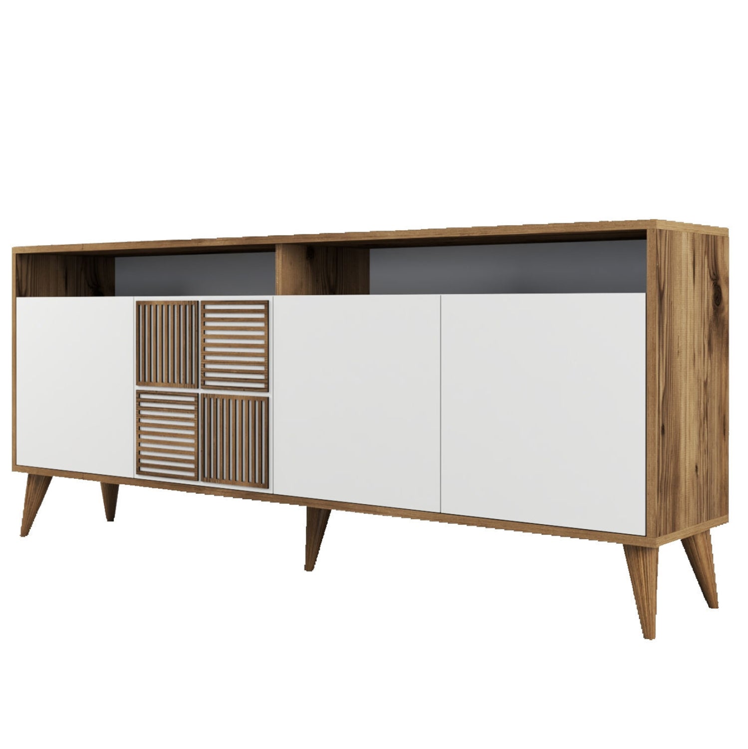 Бюфет Лорис цвят орех -бял 180х35х78.6см