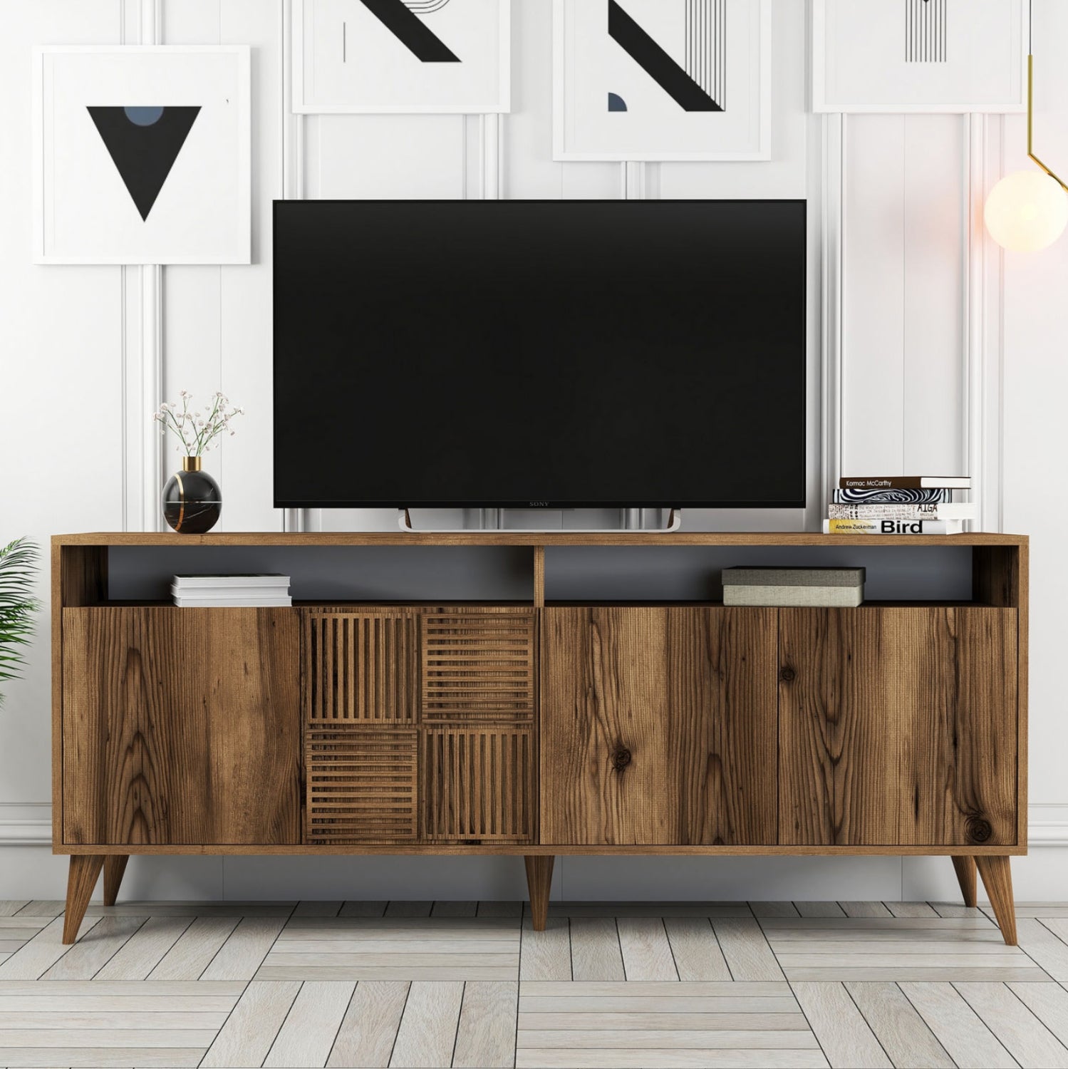 Бюфет меламин орех цвят 180х35х78,6см.