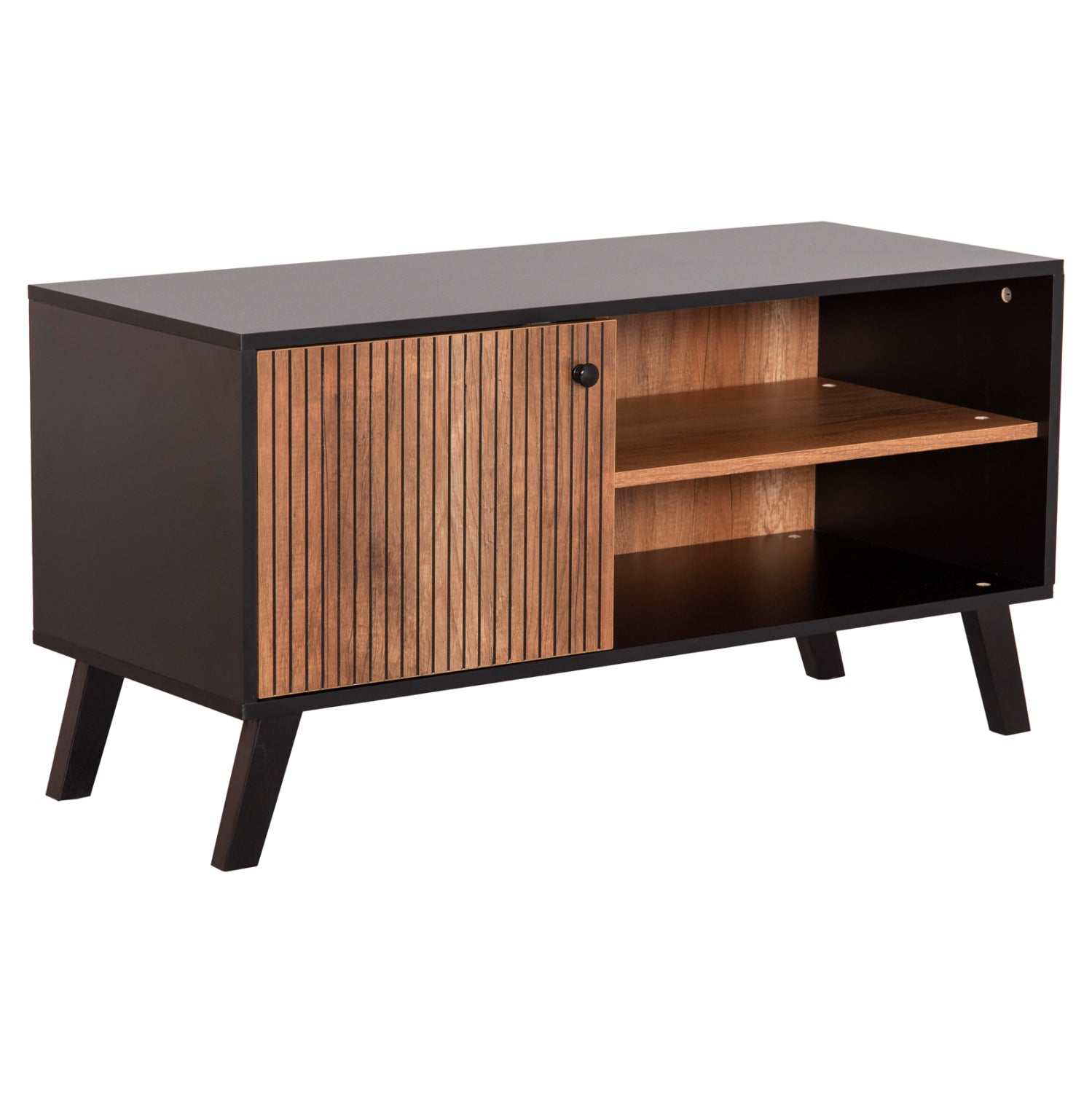 ТВ шкаф Kruden меламинов черен-натурал 100x40x51см