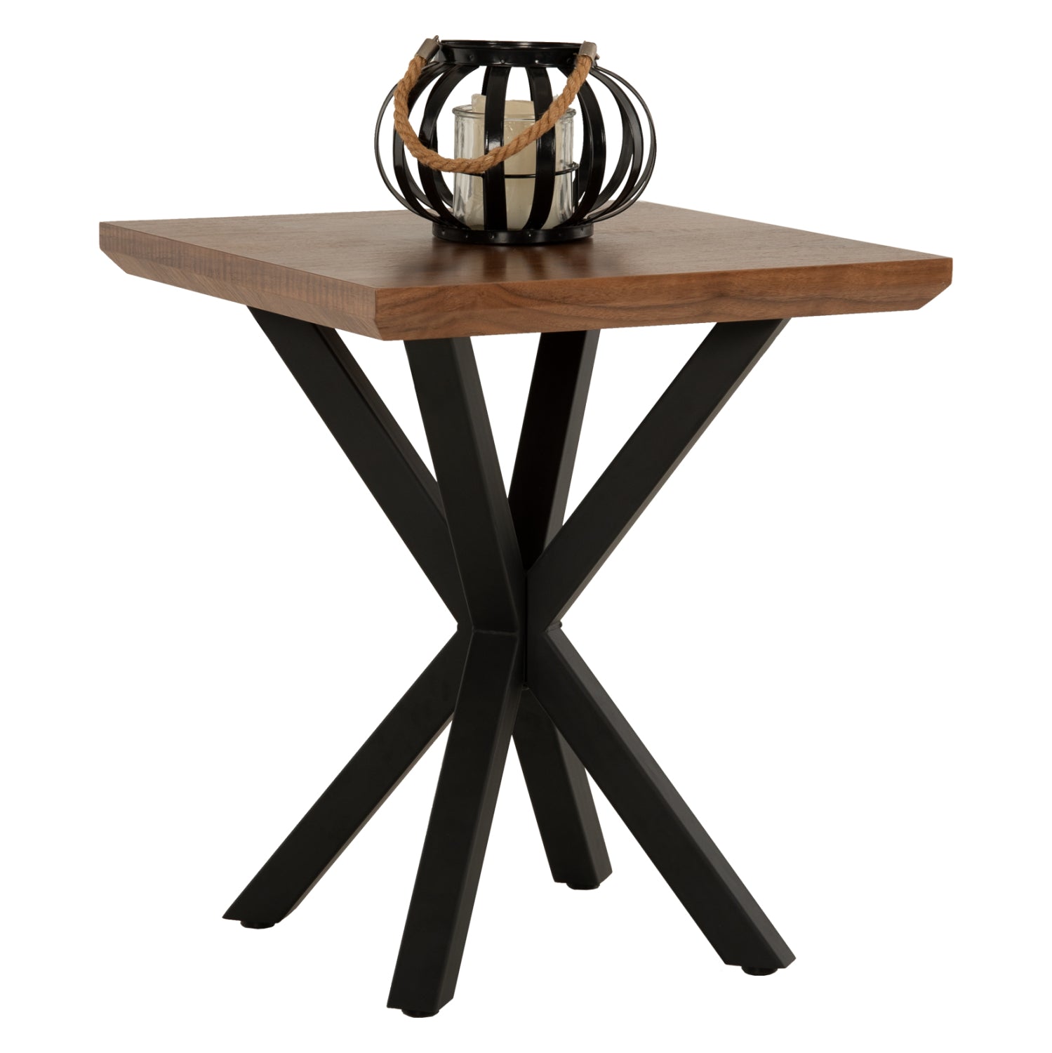 Mdf странична маса с орехов фурнир - трансформация 50x50x58см