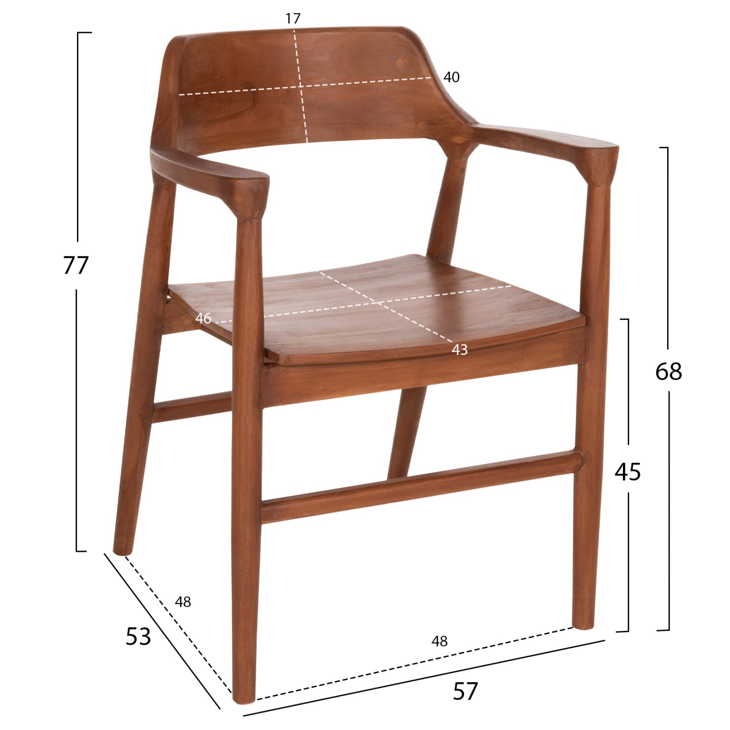 Кресло NIONI натурал 57x53x77