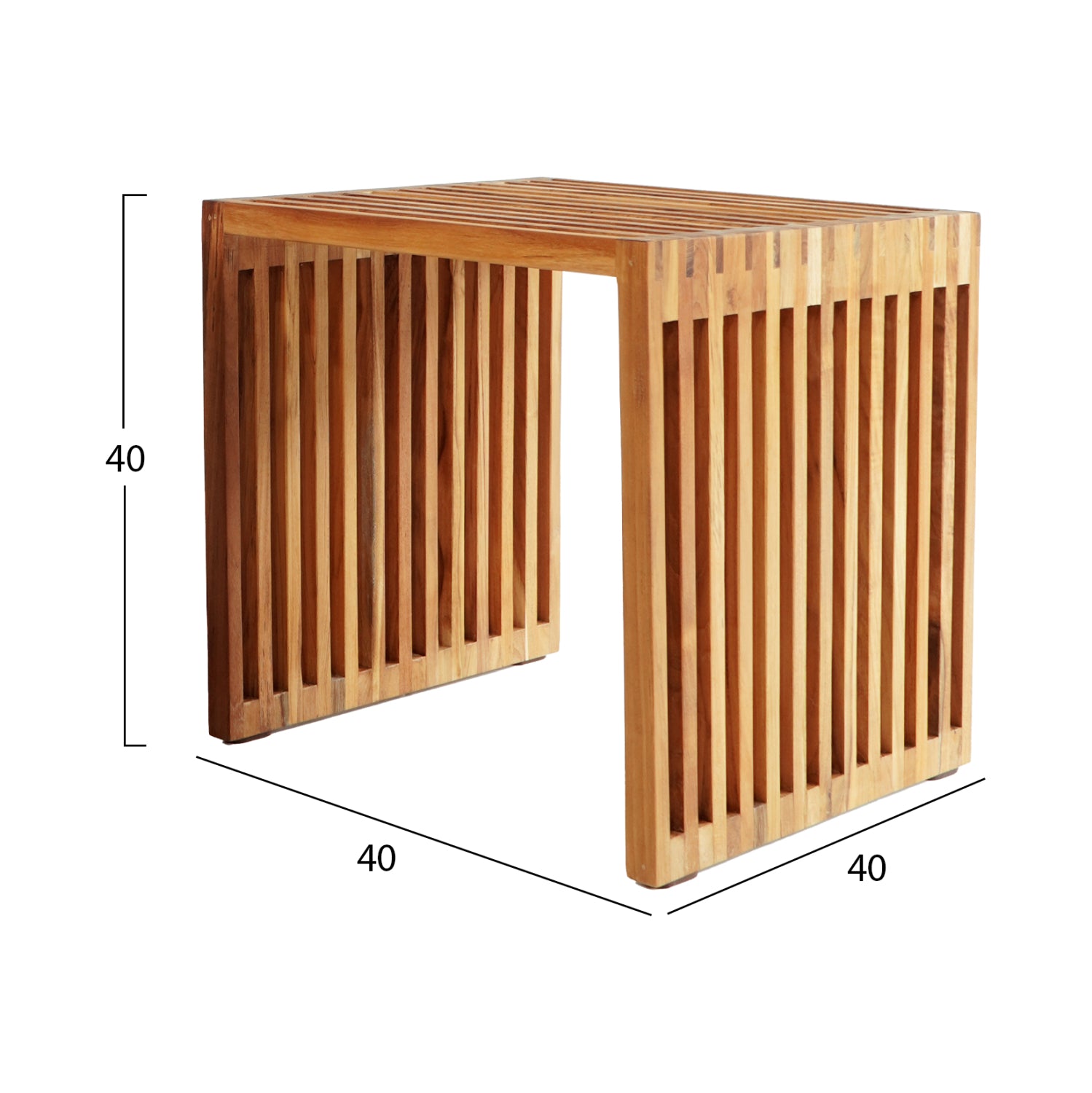 Странична маса 9483 тиково дърво естествен цвят 40x40.5x40.5см