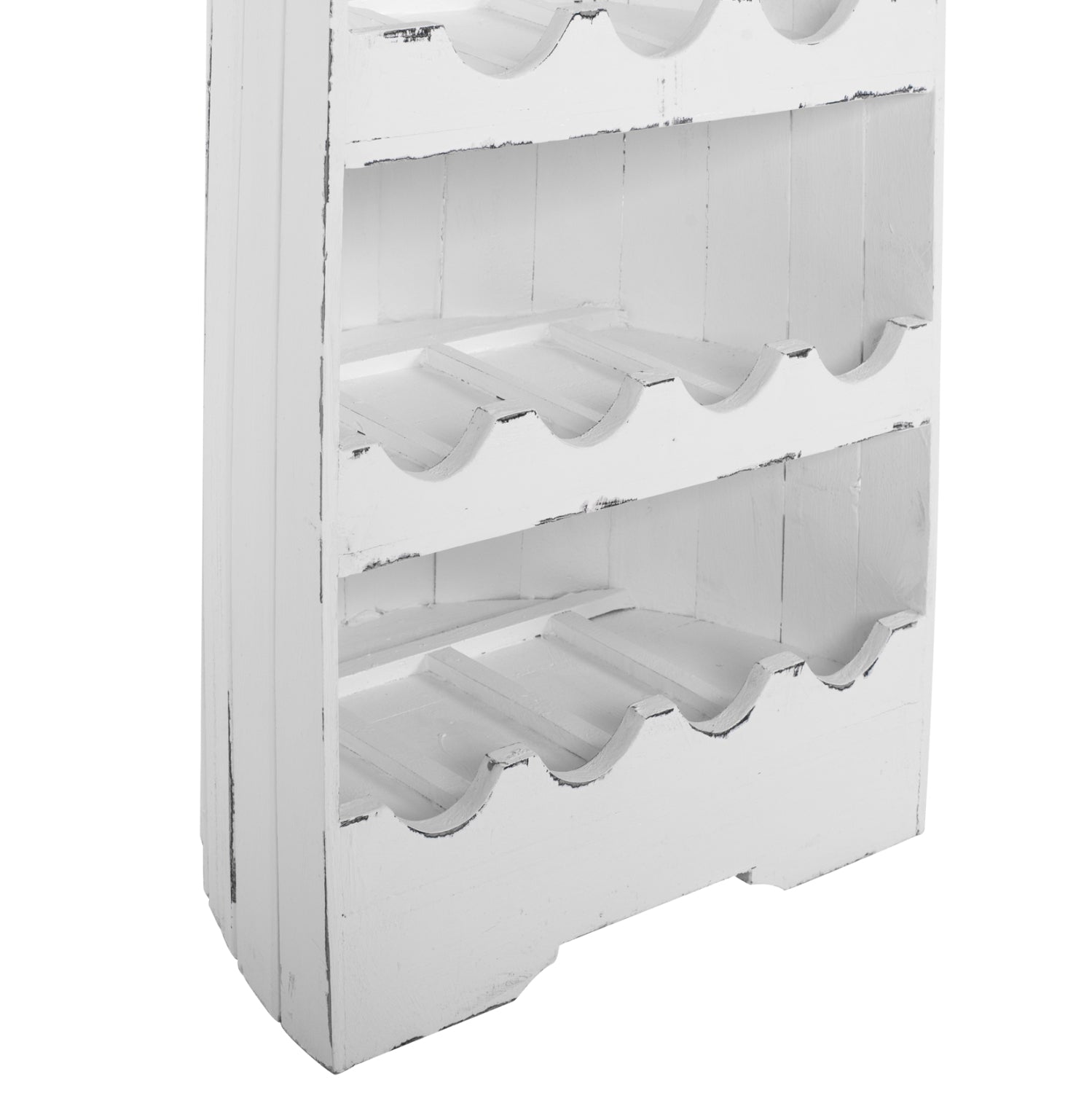 Дървена стойка за бутилки бял цвят махагон 46x30x140