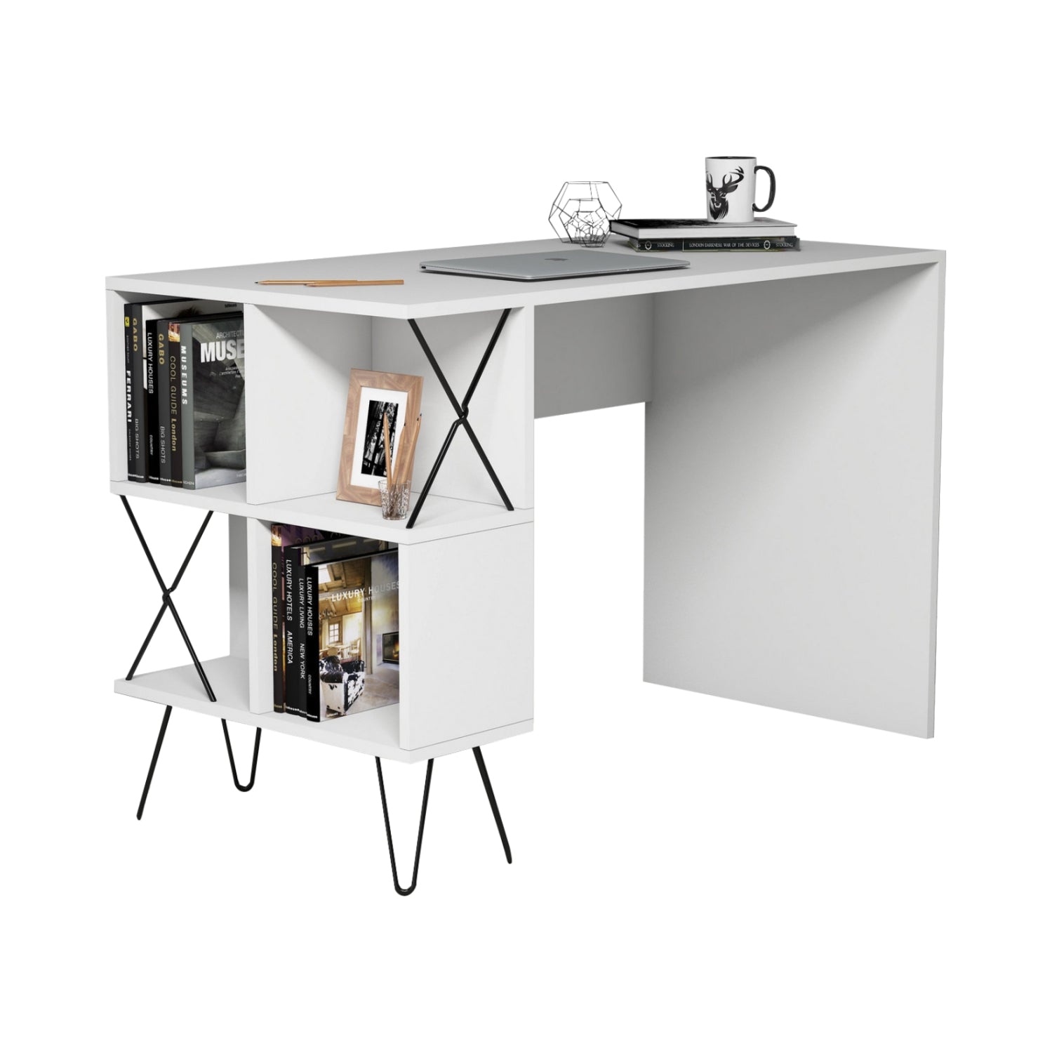 Офис бюро 9509 бял цвят 120x60x78.8см