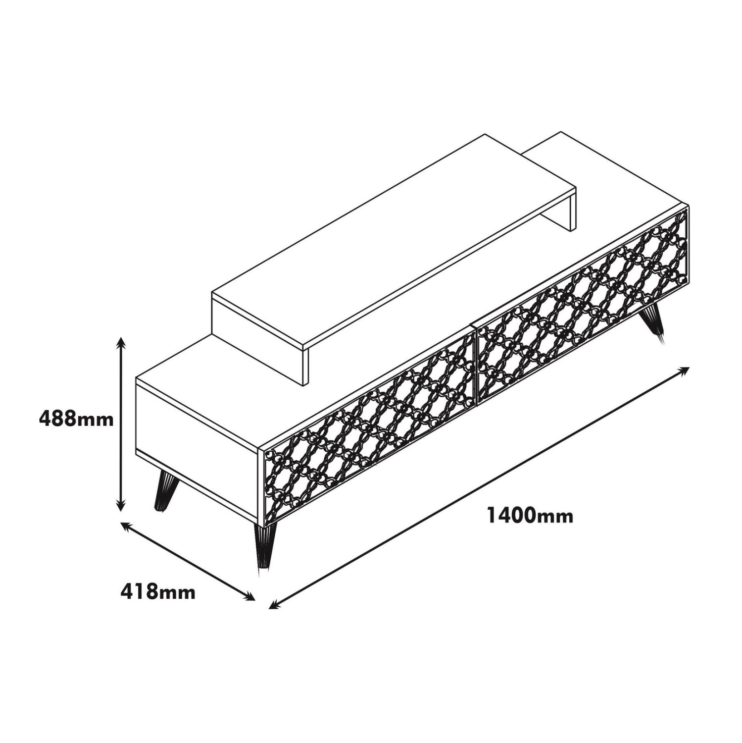 Тв шкаф меламин цвят орех-син 140x41.8x48.8