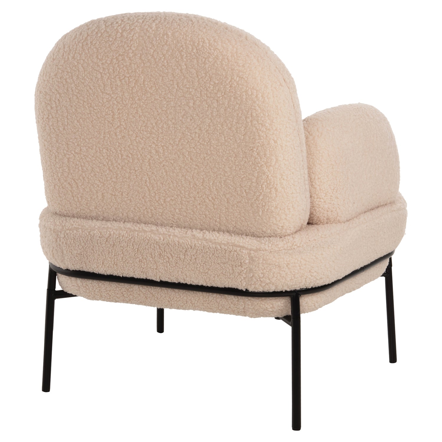 Кресло Агнес букле цвят екрю-черен 74x71x83