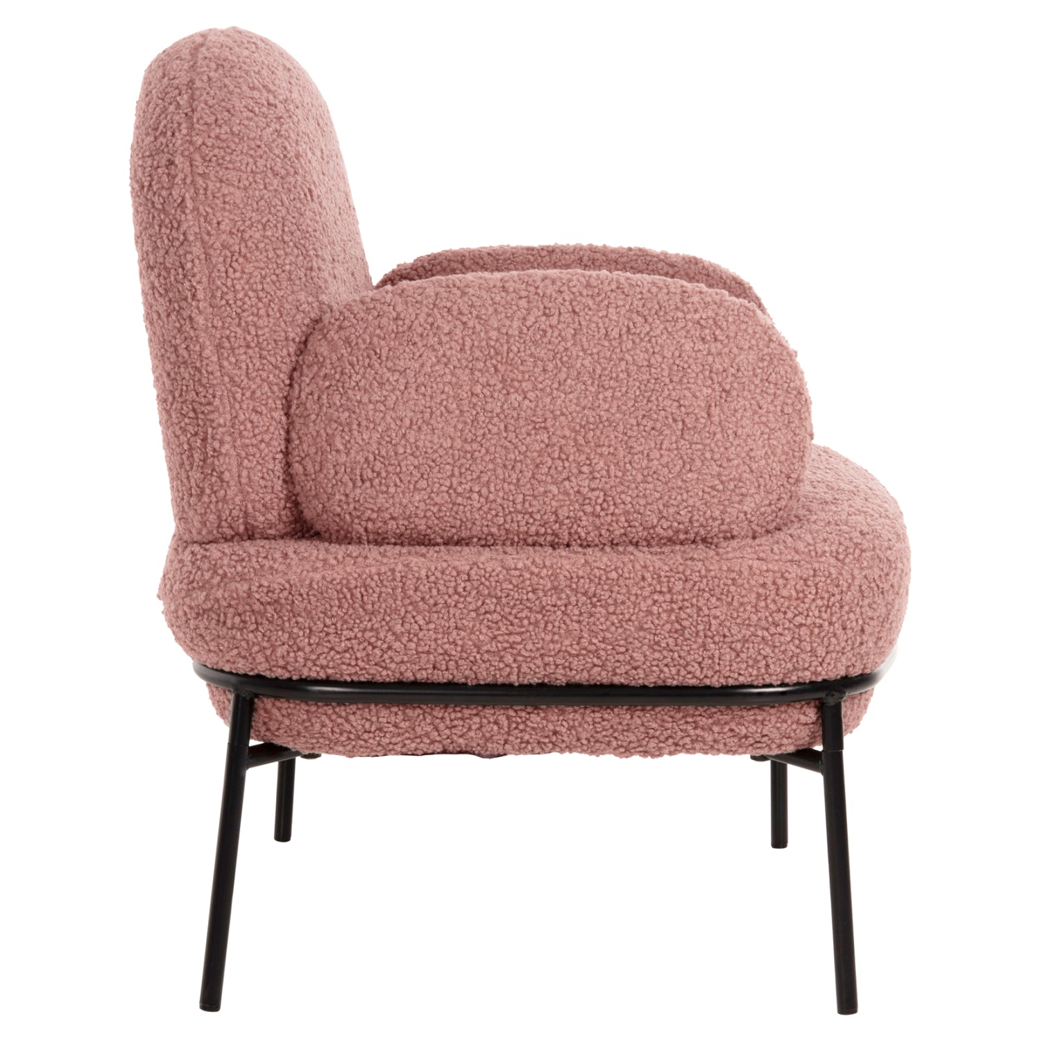 Кресло Агнес букле цвят розов-черен 74x71x83