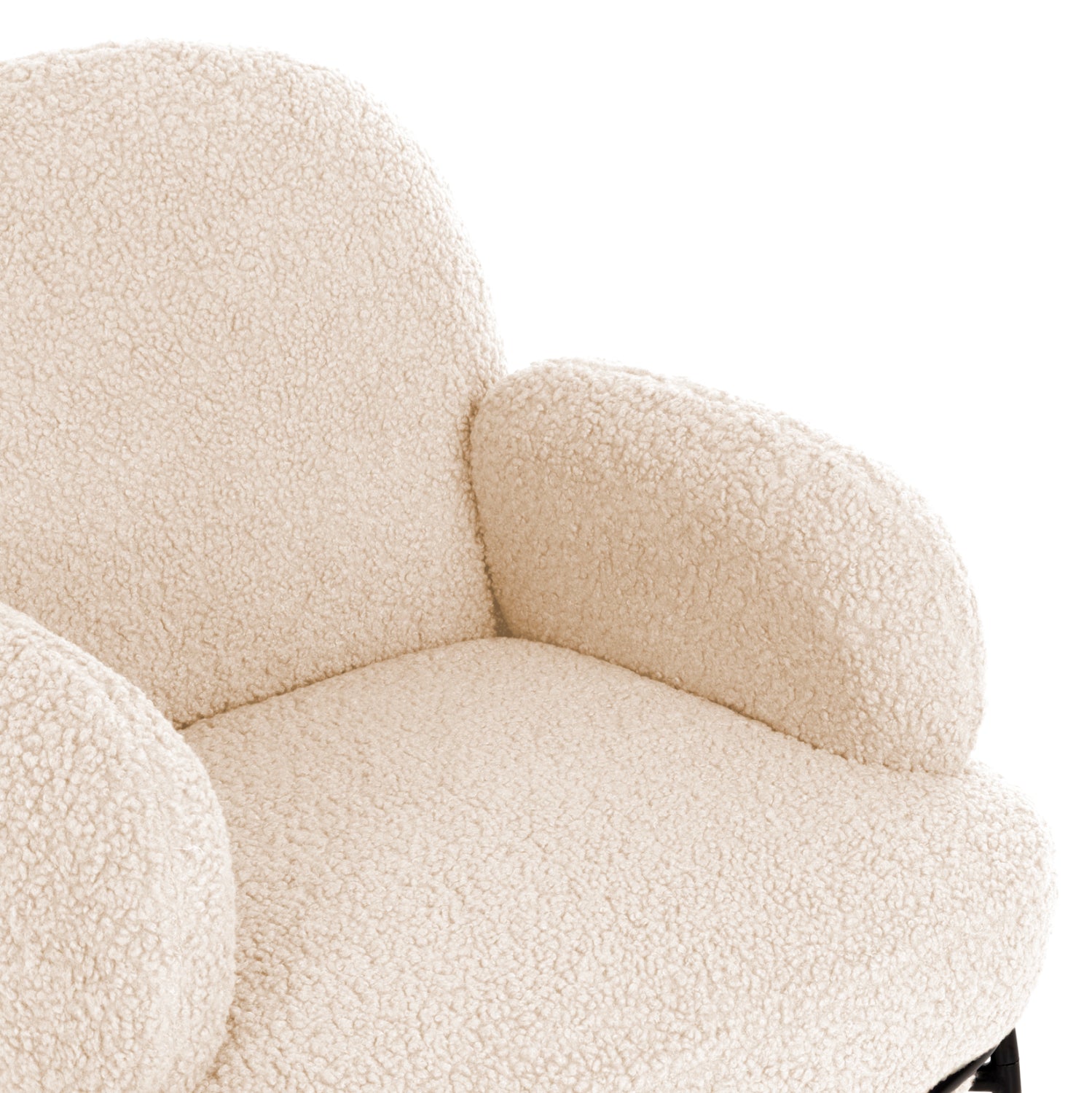 Кресло Агнес букле цвят бял-черен 74x71x83