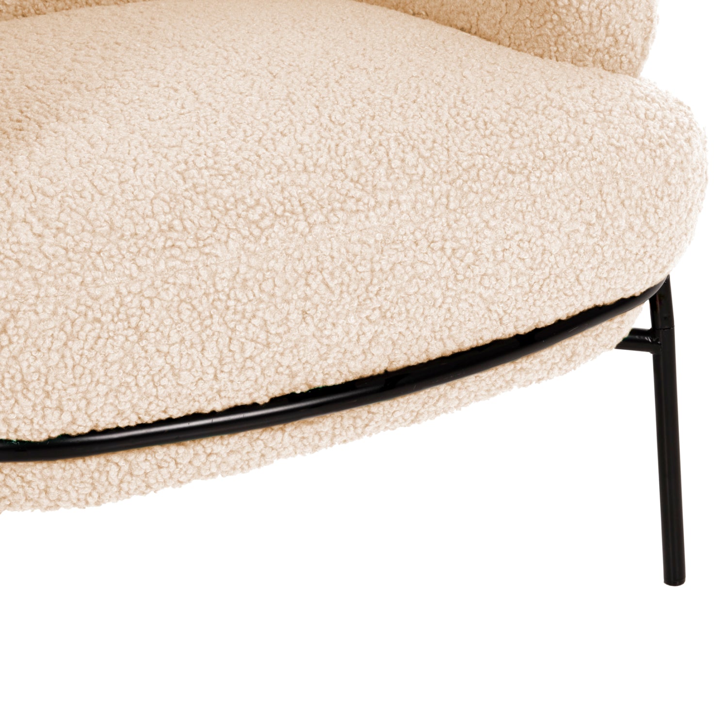 Кресло Агнес букле цвят бял-черен 74x71x83