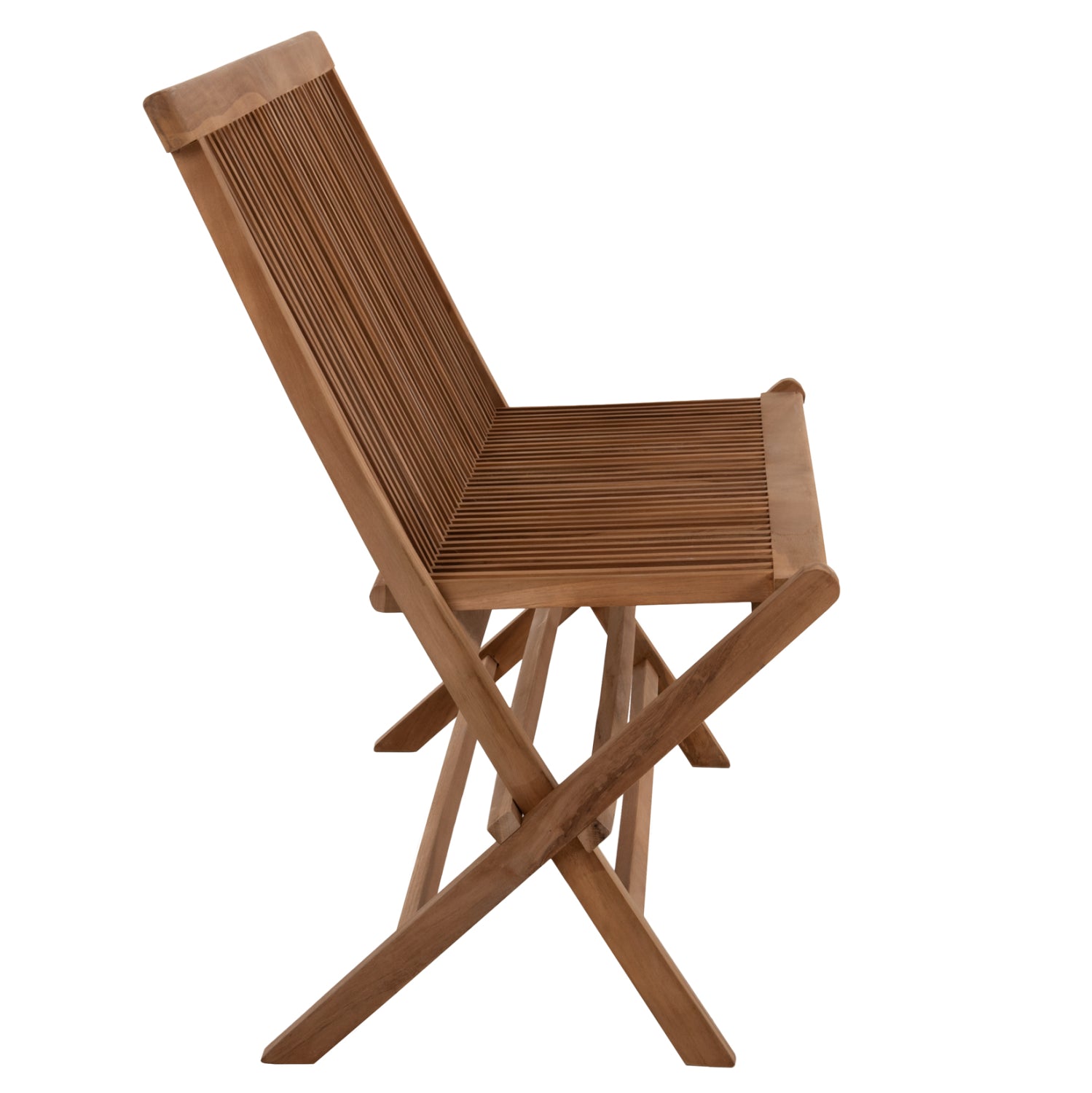 Пейка сгъваема ТИКОВО ДЪРВО в натурален цвят 120х62х89см.