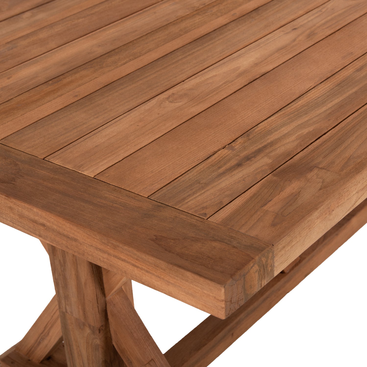 Трапезарна маса kronos рециклирано тиково дърво в натурален цвят 350x120x75см