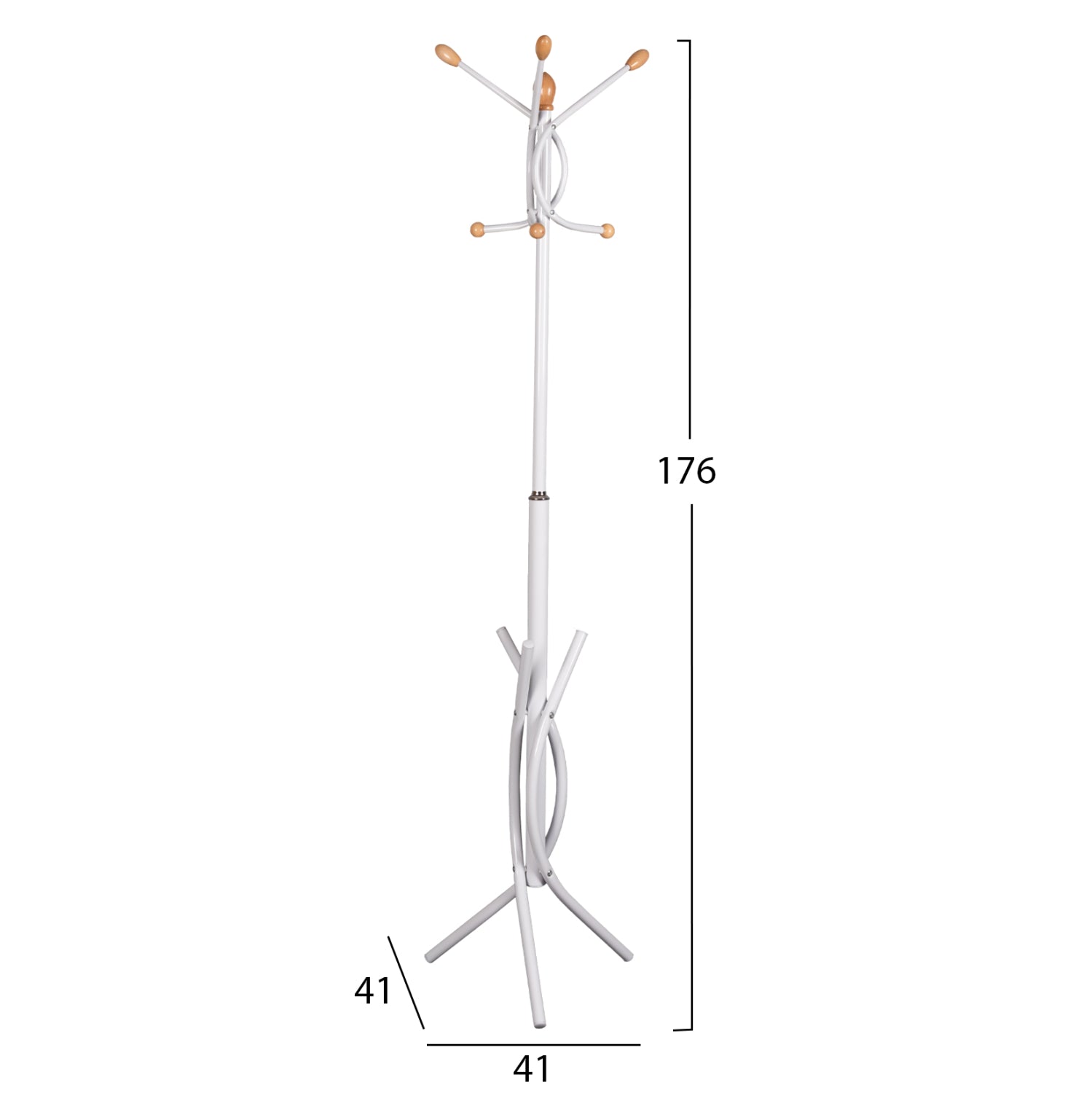 Закачалка цвят бял-натурал 41x41x176см