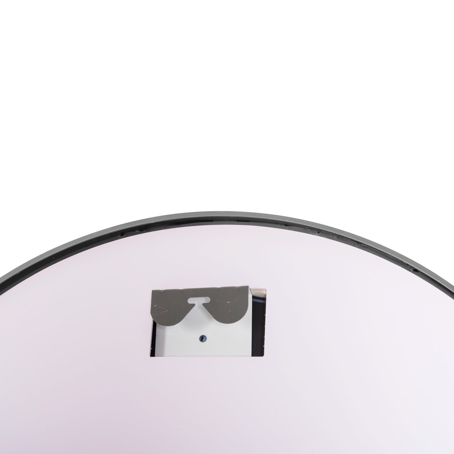 Кръгло стенно огледало от алуминий в сиво - led осветление φ60x3см