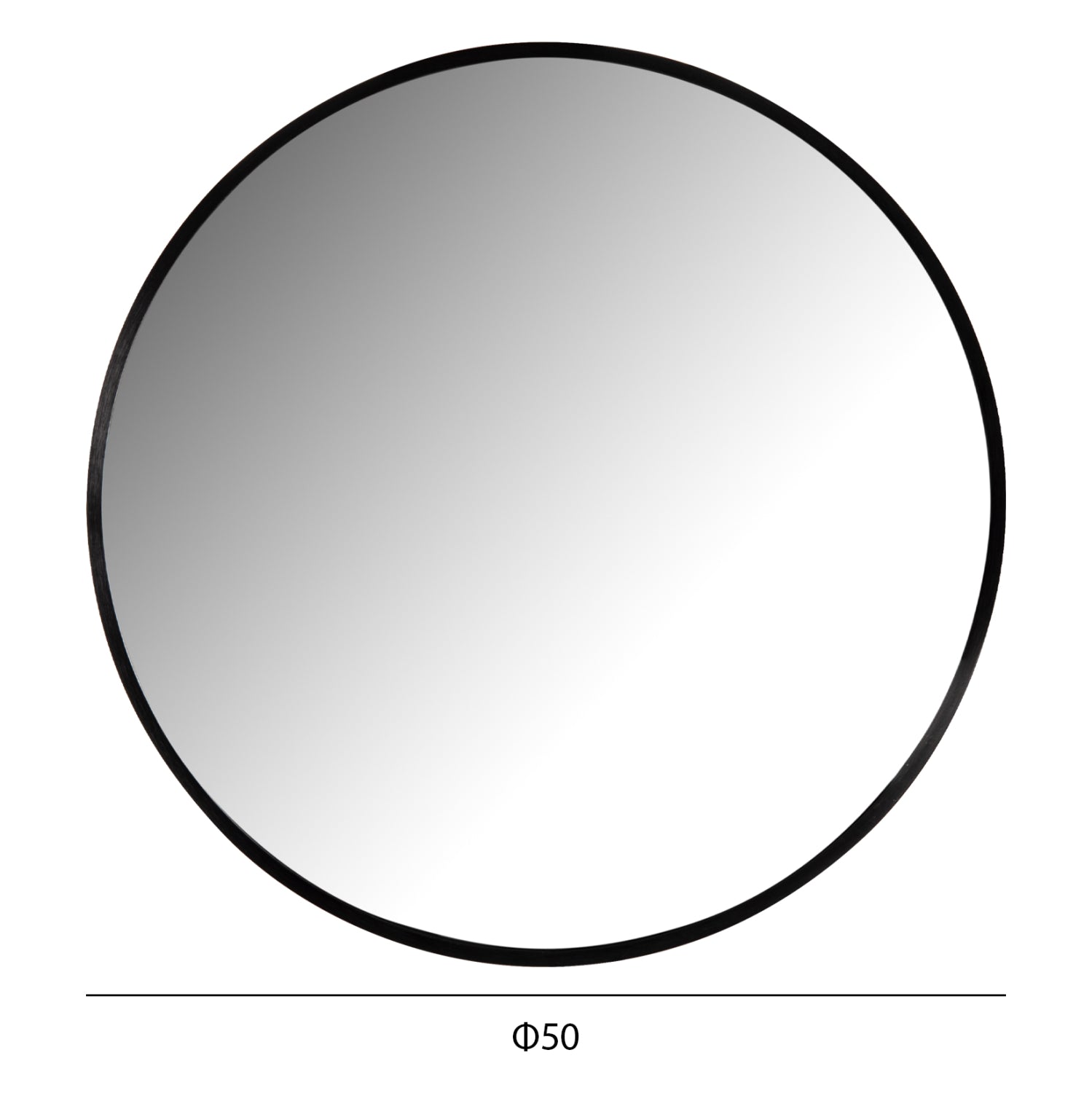 Стенно огледало алуминиева рамка в черен цвят Φ50х3см.