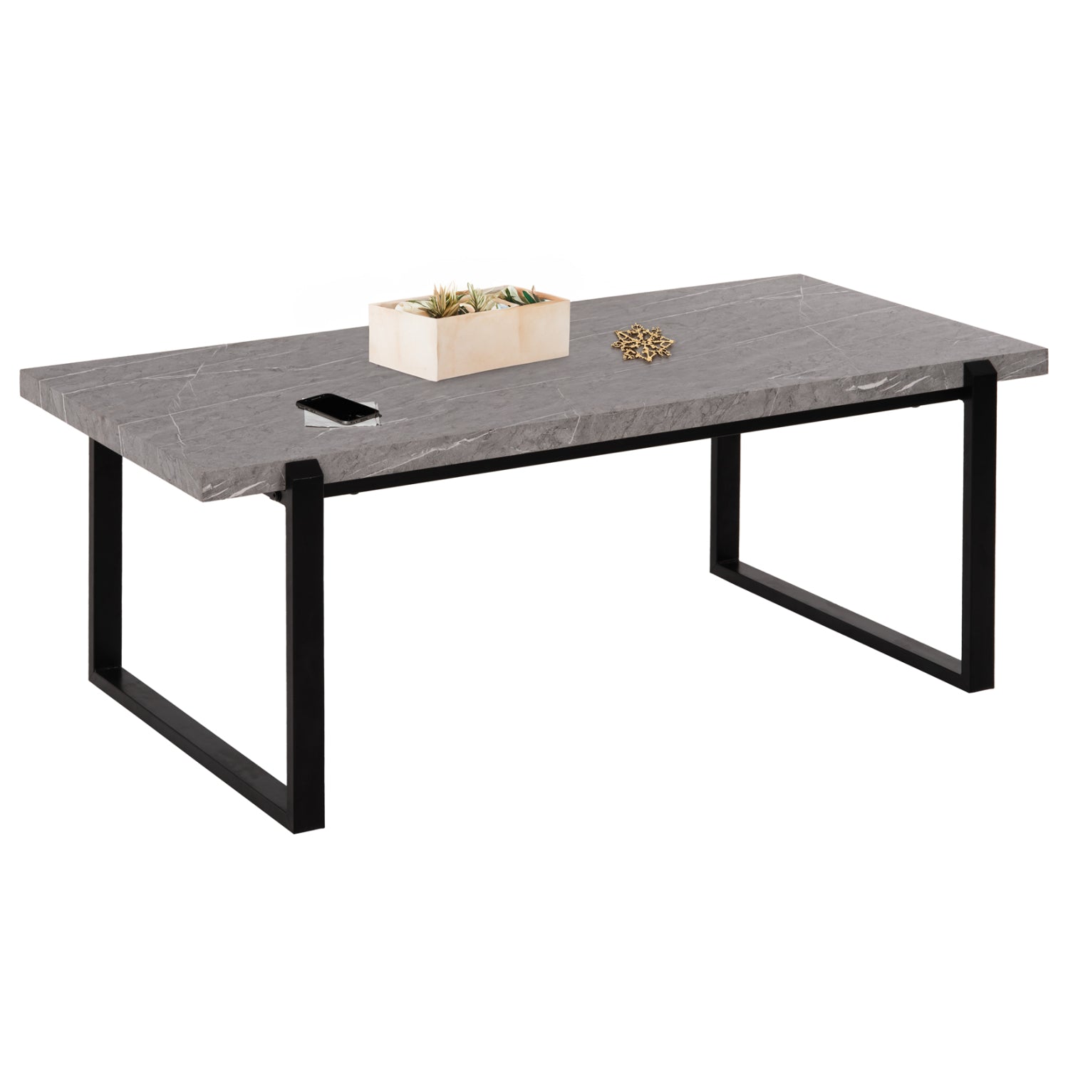 Холна маса SHABEN цвят сив -черен 120x60X46см