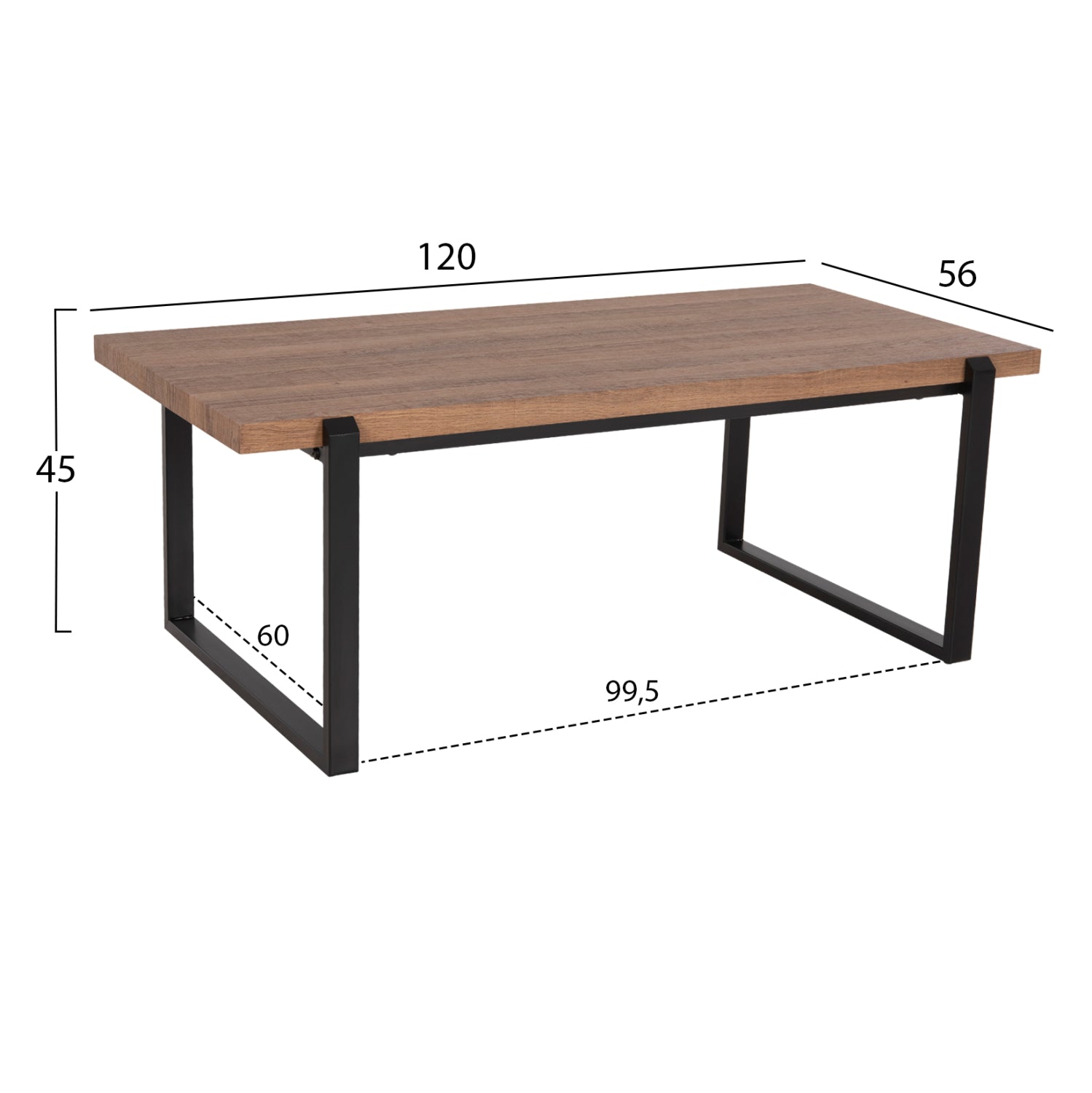 Холна маса SHABEN орех-черен цвят 120x56X45см