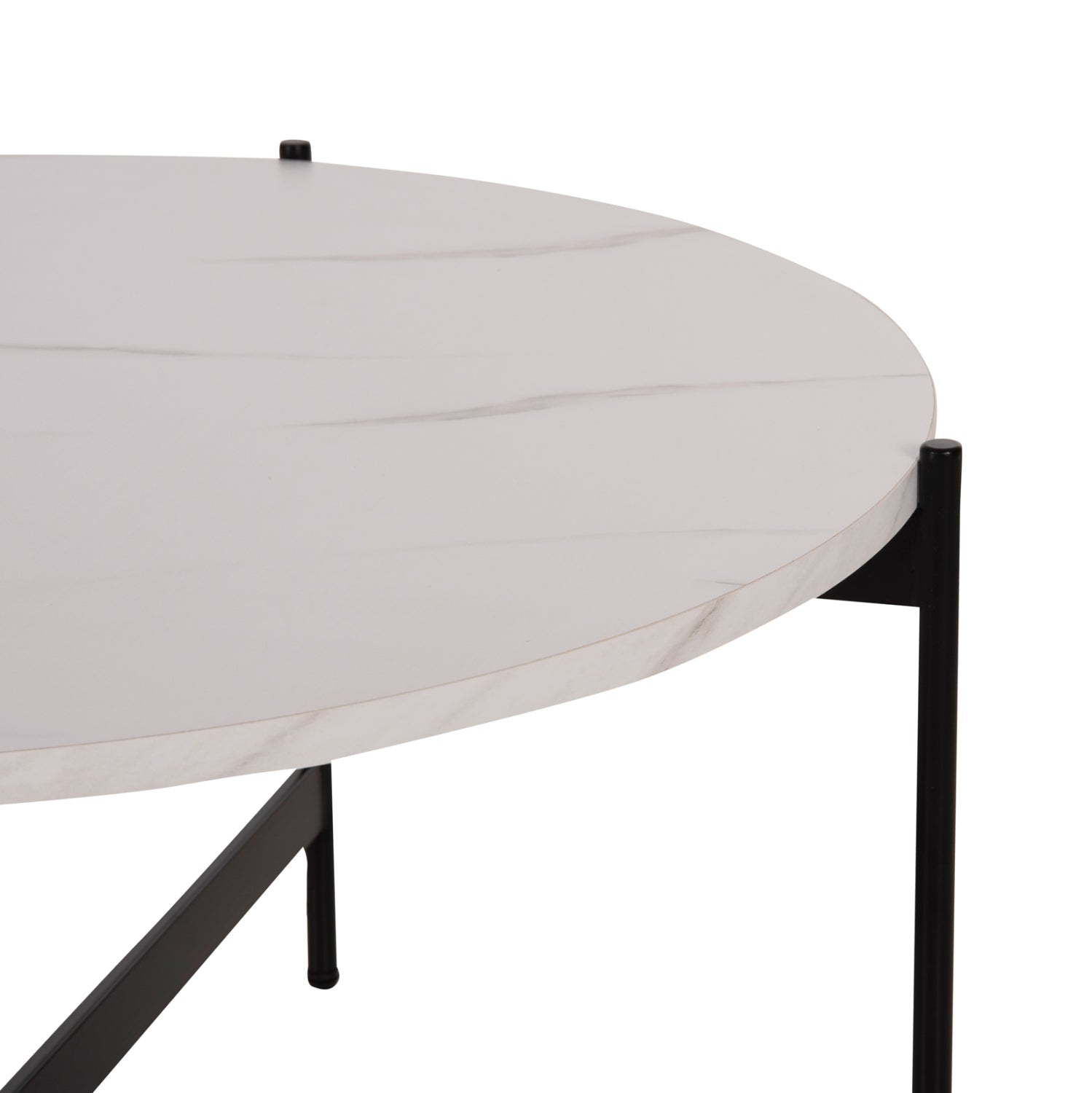 Холна маса Марбъл цвят бял -черен Φ80x45Hсм