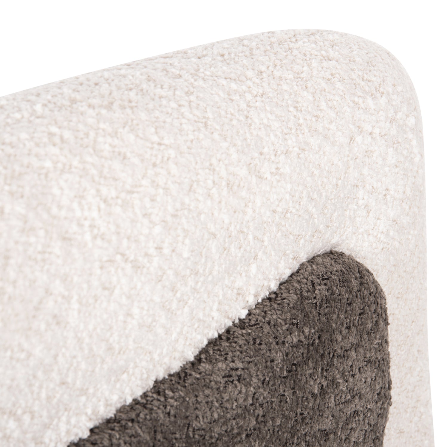 Кресло Допер букле цвят сив-бял 68x72x76