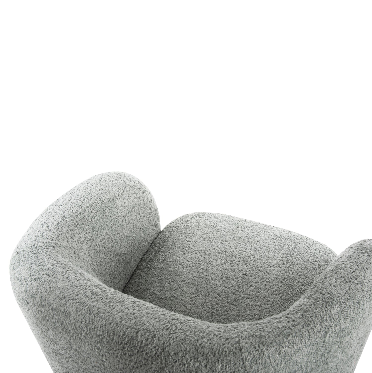 Кресло въртящо се KARLEN букле цвят шам фъстък 79x79x76см