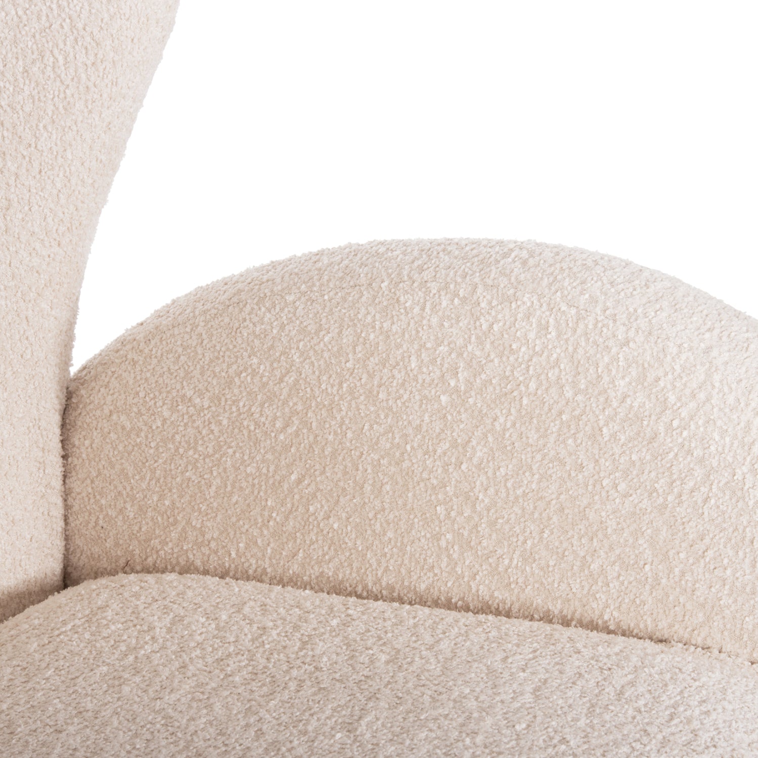Кресло Крайли букле цвят екрю 83x87x89