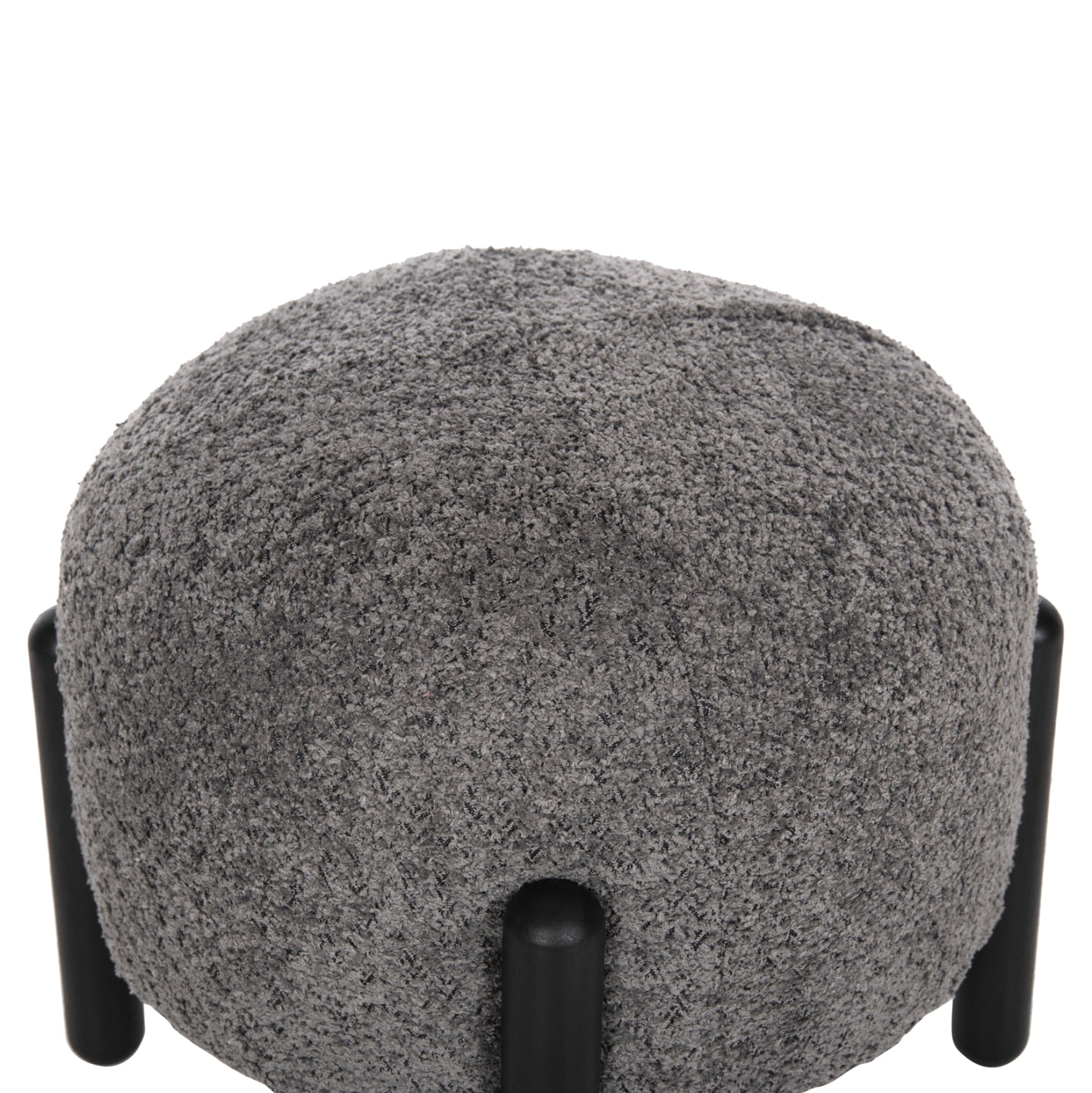 Табуретка EWAN  букле сив цвят  Φ45x36см