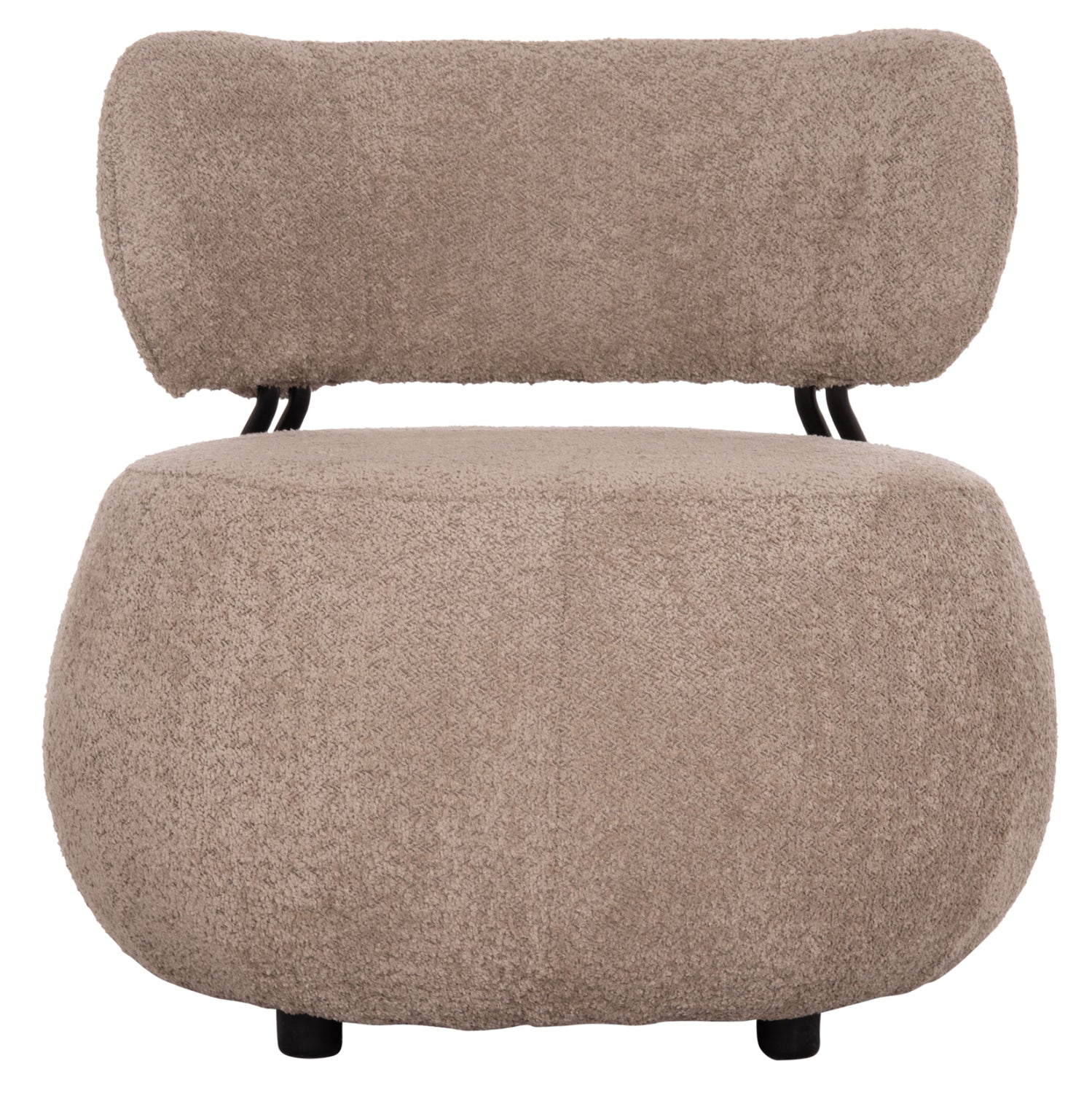 Кръгло кресло KARSEN тъмно бежов цвят 79x82x74см