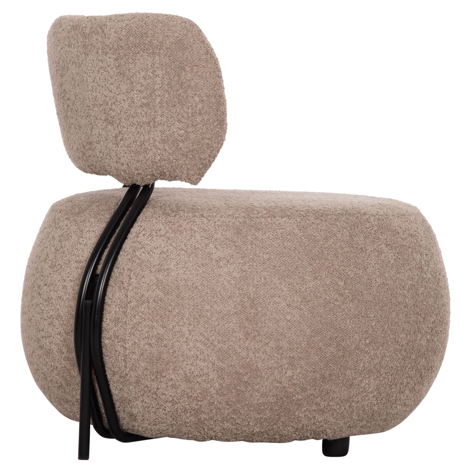 Кръгло кресло KARSEN тъмно бежов цвят 79x82x74см